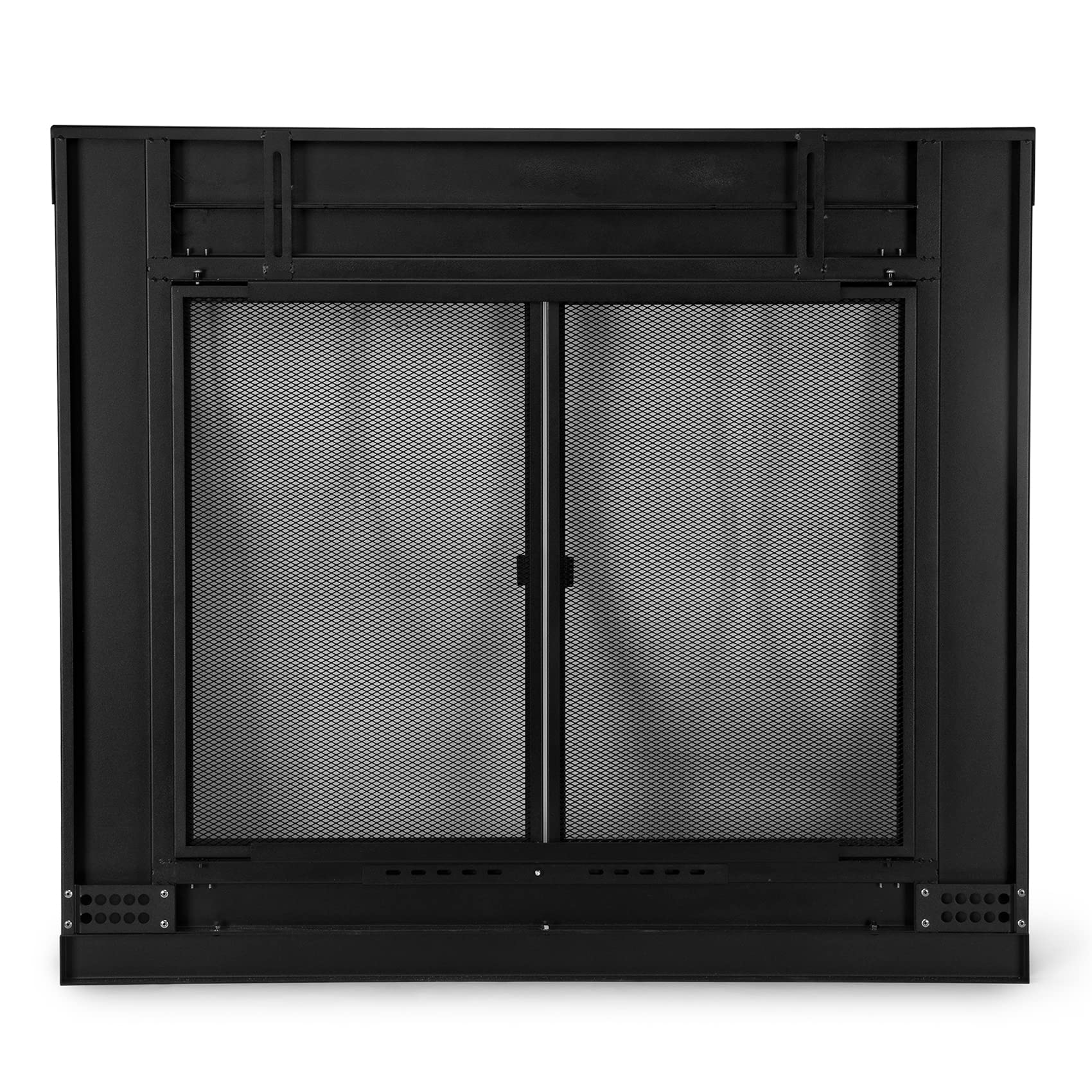 Stanbroil Fireplace Glass Door Screen, Black, Medium Size, Iron, Model Q025-CD-M-BK, Decorative Fireplace Accessory