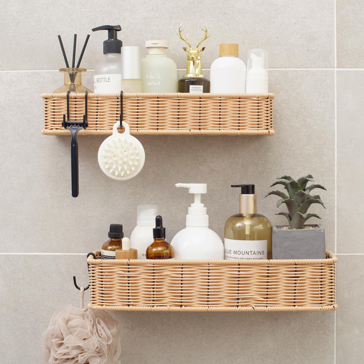 Granny Says Shower Caddy Hanging, 2 Pack Bathroom Shelves For Shower, Waterproof Shower Shelf For Inside Shower, Shower Shelves