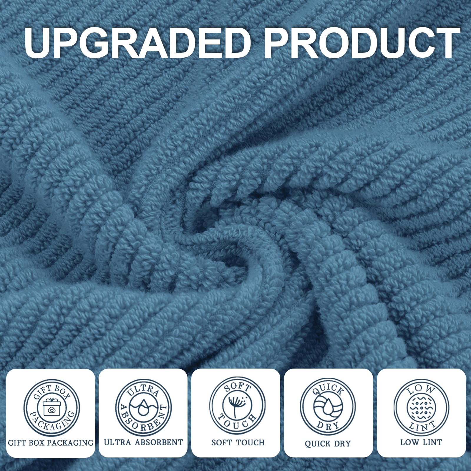 Voova & Movas Bath Towels Set Of 4, Large 30'' X 56'' - 100% Cotton | Thick | Lightweight | Soft | Absorbent, Quick Dry Towels F
