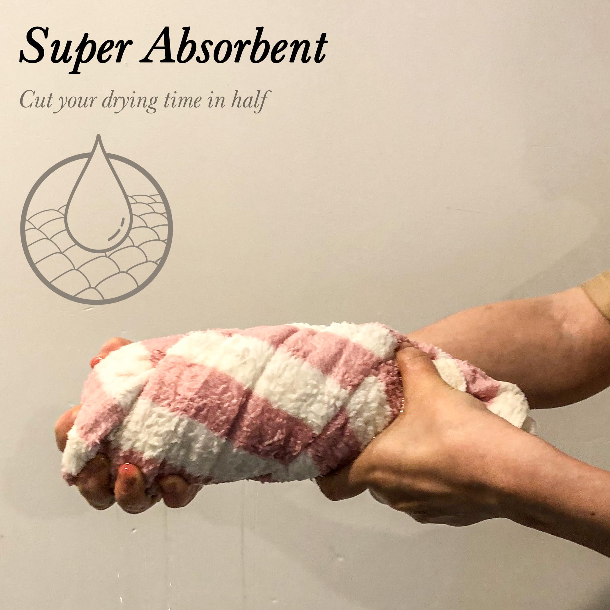 Chloven Large Microfiber Hair Towel Wrap for Women - Anti Frizz Hair Turbans for Wet Hair,Super Absorbent &Lightweight Hair Wrap