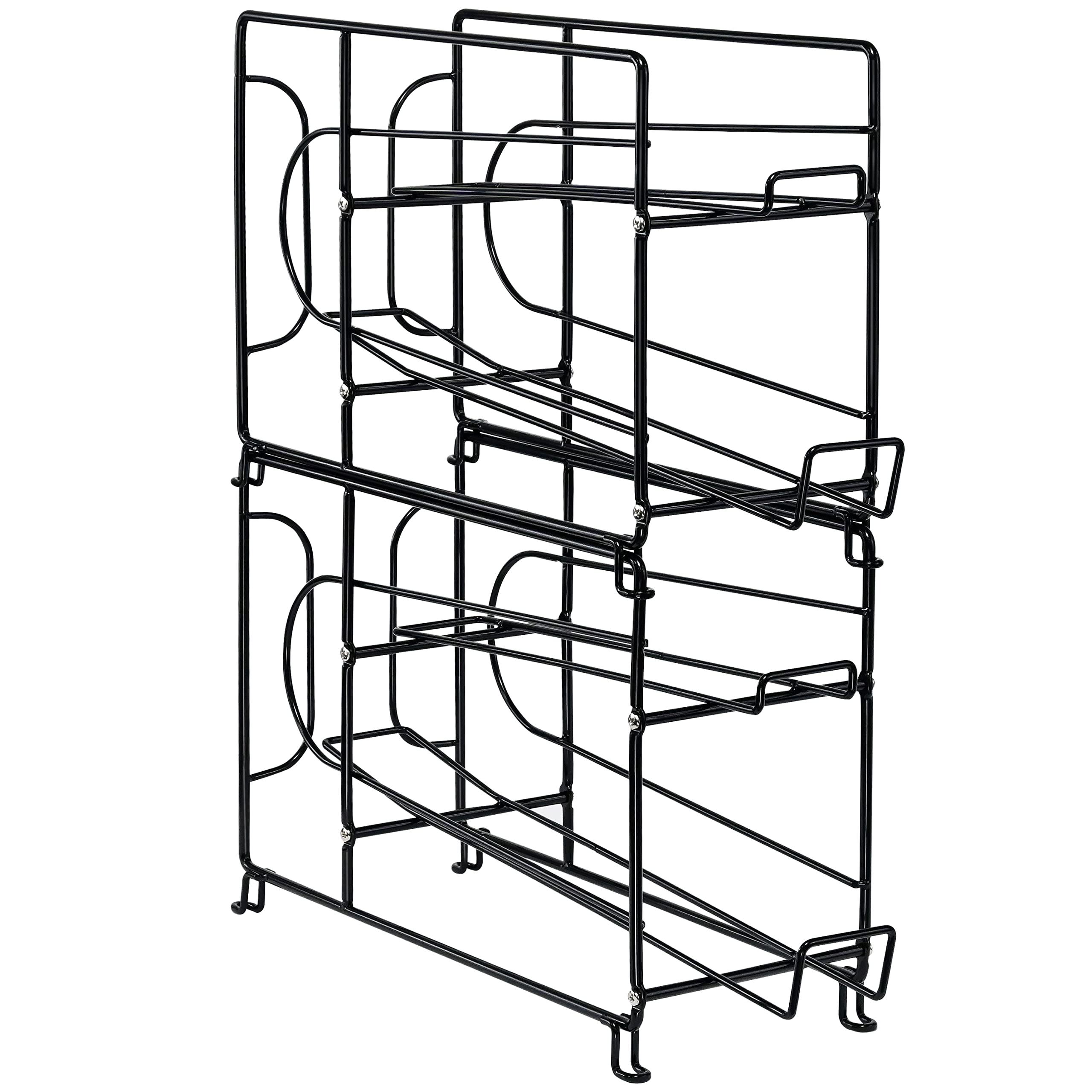 Sufauy 2-Pack Standing Stackable Beverage Soda Can Dispenser Can Storage Organizer Rack For Pantry Cabinet Or Refrigerator, Blac