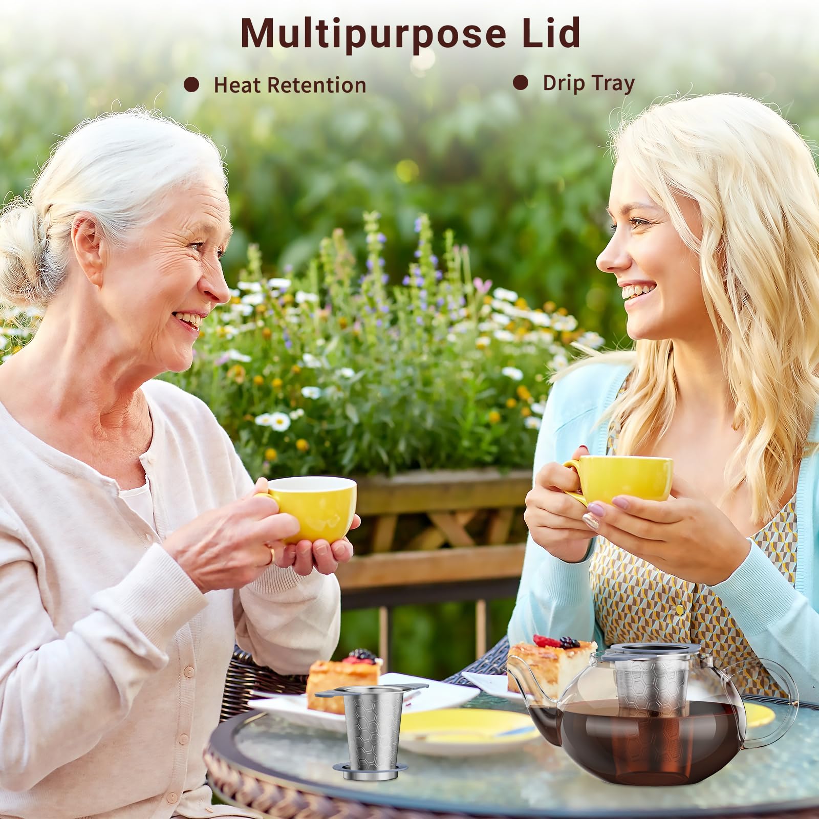 Ctianwxy Large Tea Infuser For Loose Leaf Tea,18/8 Stainless Steel Tea Infuser With Heat Proof Silicone Handles,Extra Fine Mesh