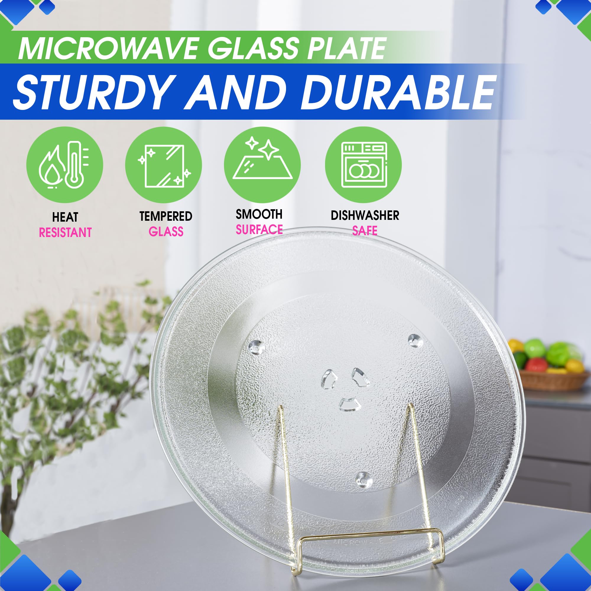 Microwave Plate Replacement 14 1/8'' Fits Ge Wb49X10063 Microwave Turntable Plate - Exact Replacement Microwave Glass Plate - Ov