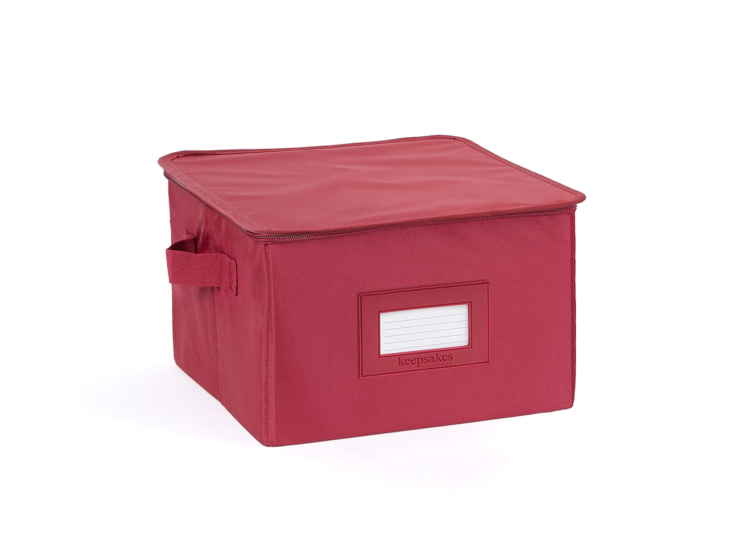Covermates Keepsakes Dish Storage Box - Stackable, Reinforced Handles, China Storage, Scarlett Red