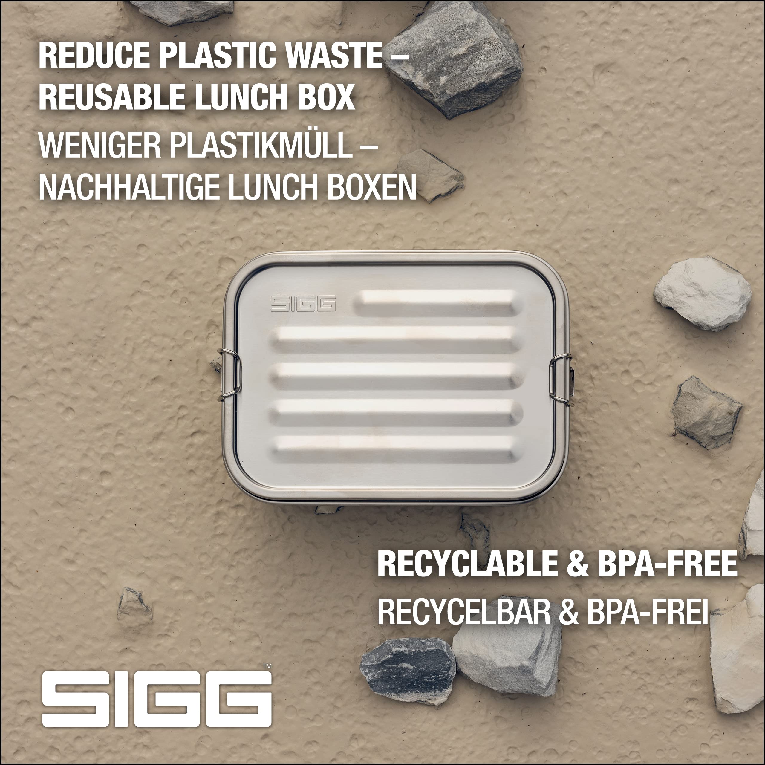 Sigg - Gemstone Lunch Box - Stainless Steel - Leak-Proof Silicone Rim - Divided Lunch Box For Lunch And Leftovers