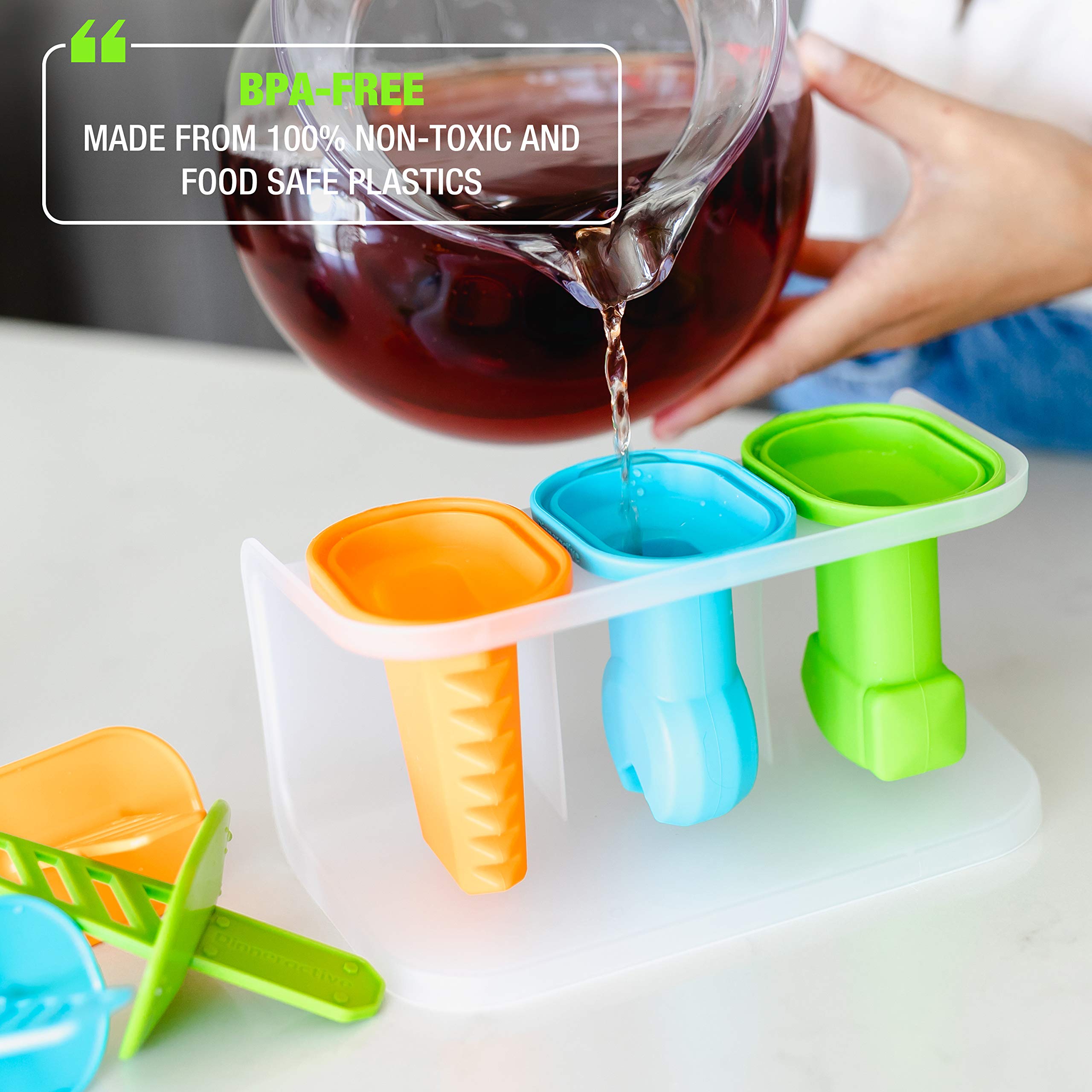 Dinneractive Play Pop Popsicle Molds - 3 Pc Tool Themed Set - Reusable Silicone Molds For Diy Popsicles For Kids