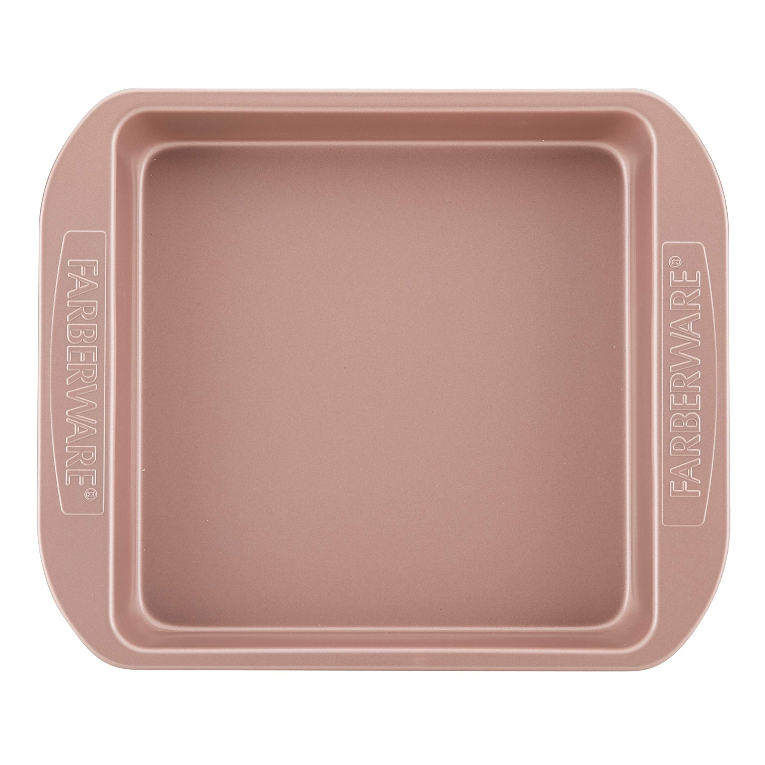 Farberware Nonstick Bakeware Baking Pan / Nonstick Cake Pan, Square - 9 Inch, Red