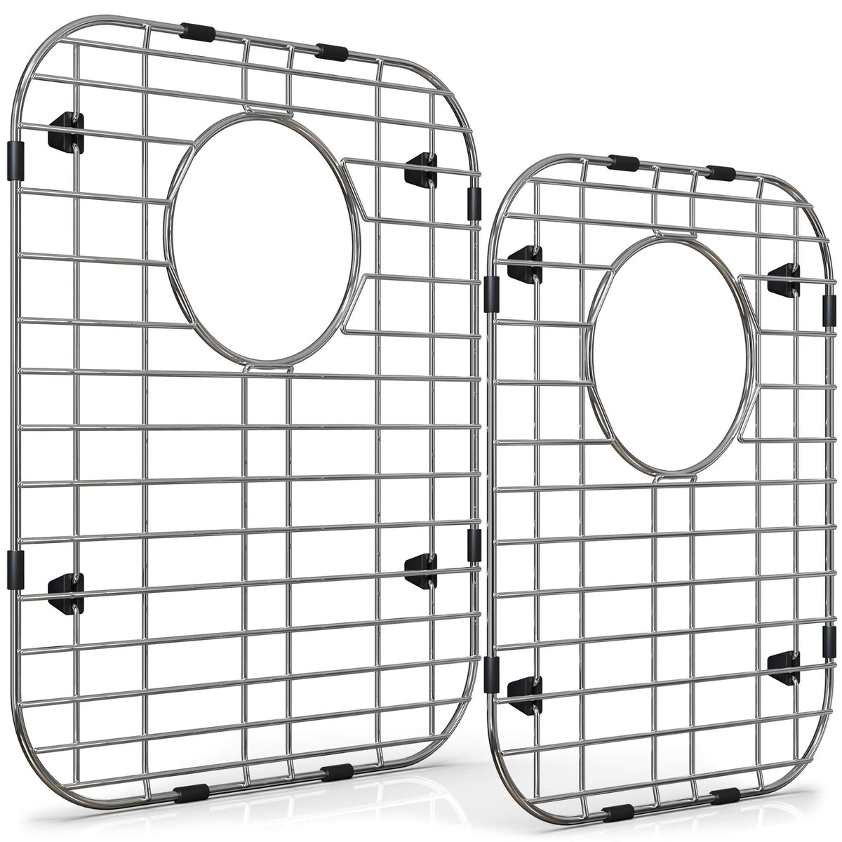 Wexbi Kitchen Sink Protectors For Double Kitchen Sink, Stainless Steel Sink Grid, Set Of Two Metal Sink Protector Mat 16 X 13 In