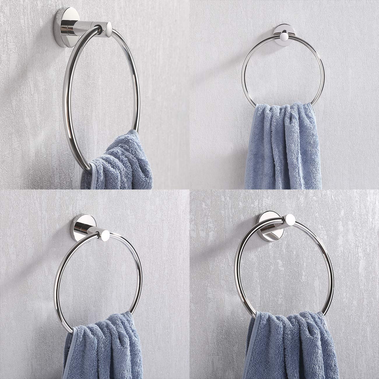KES Bathroom Hand Towel Holder Towel Ring Round Bath Towel Holder Wall Mount SUS 304 Stainless Steel Polished Finish  A2180