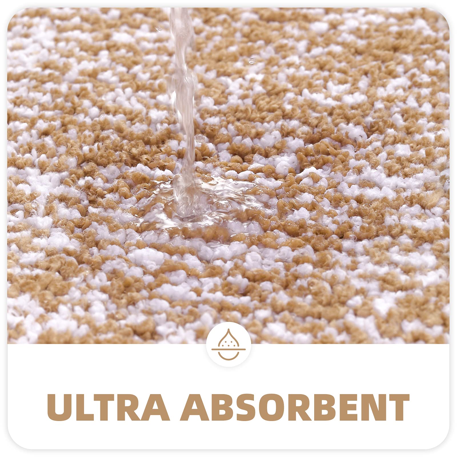 Color G Brown Bathroom Rugs - Absorbent, Non Slip, Soft, Washable, Quick Dry, 20''X29'' Small Brown And White Bath Mats For Bath