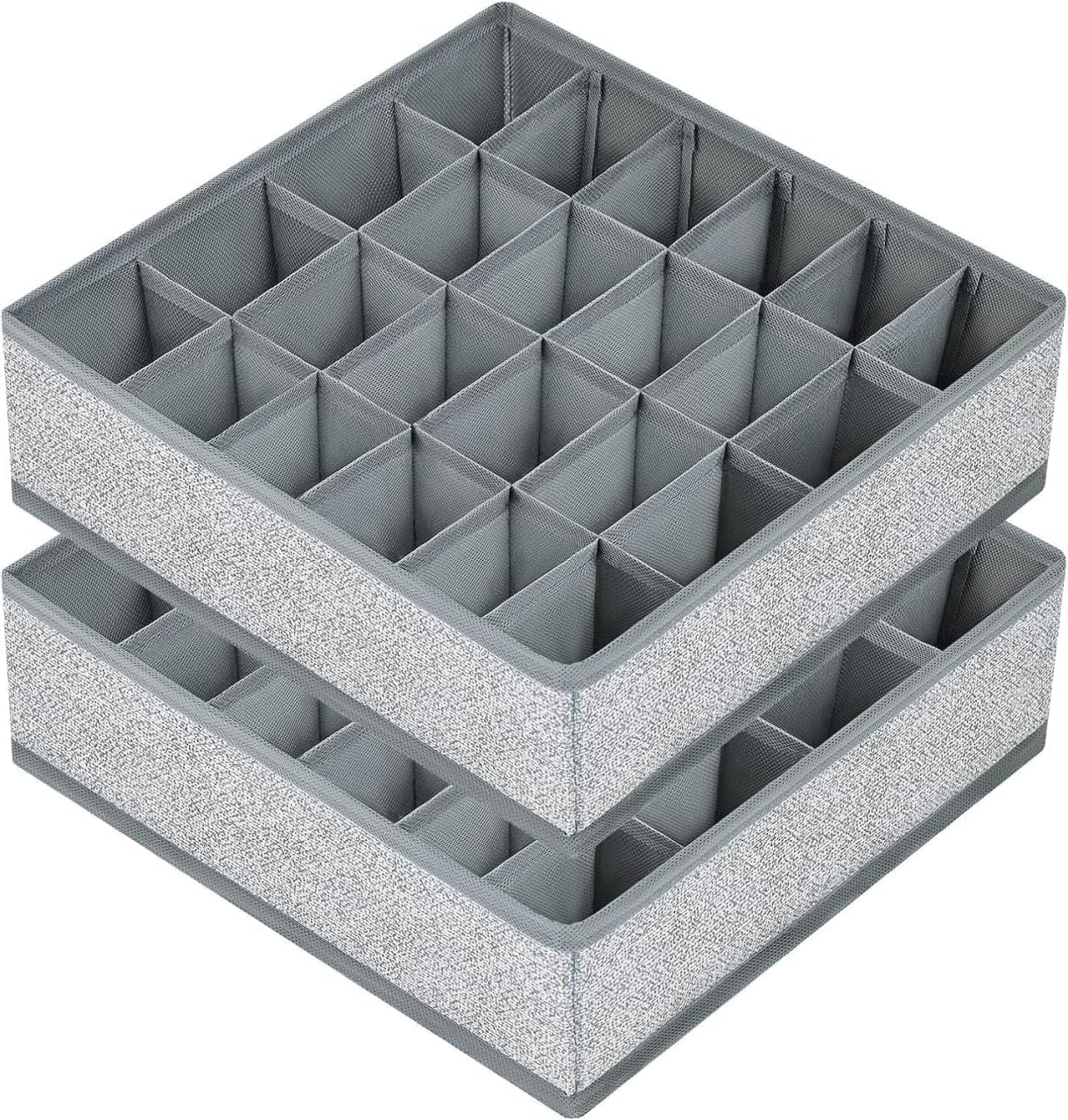 Nestwise 24 Grid Drawer Organizer  Foldable Fabric Storage Box For Underwear, Socks & Accessories | Closet Divider Storage Cube