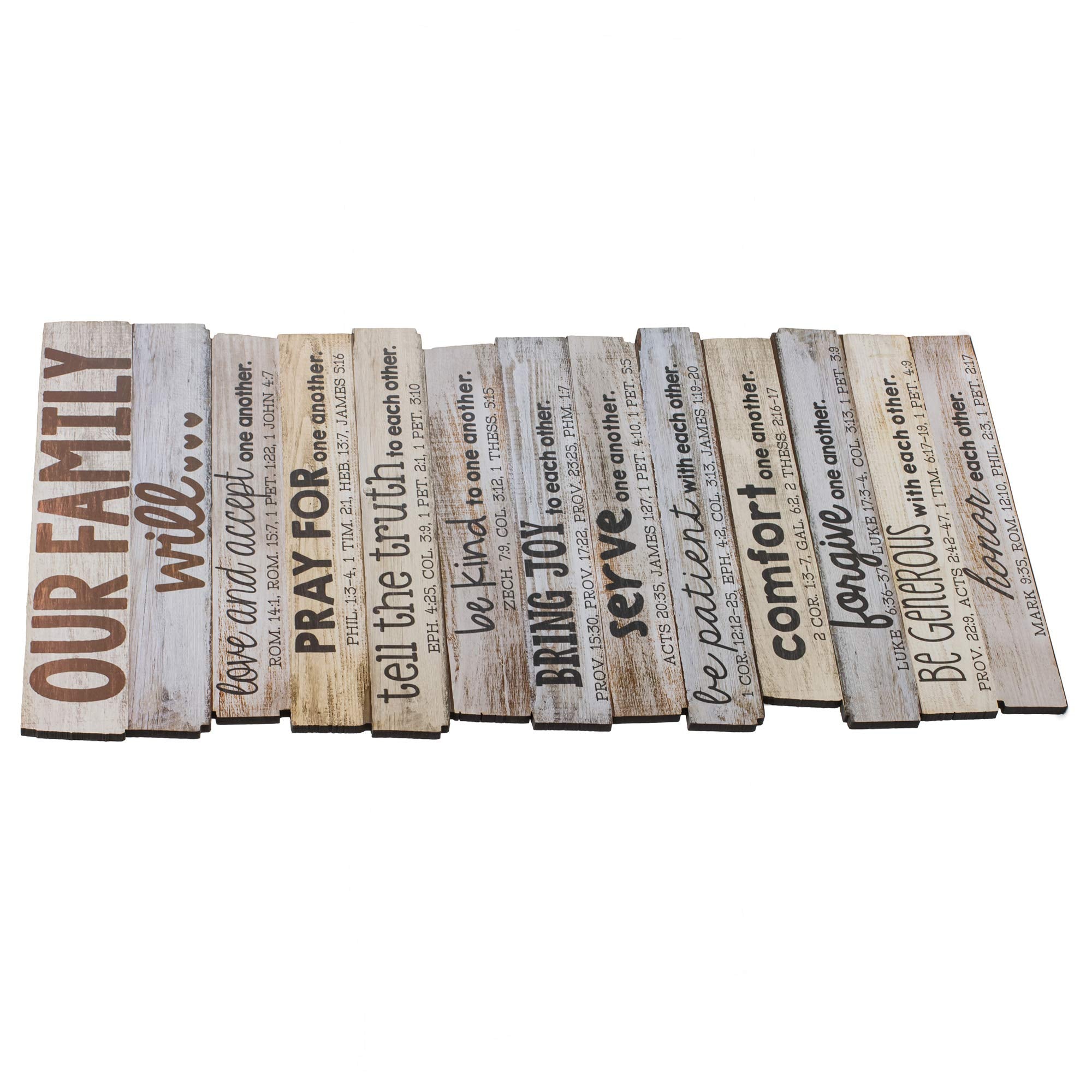Lighthouse Christian Products Our Family Will Love One Another Rustic Stacked Pallet 15.25 X 29.25 Wood Plaque