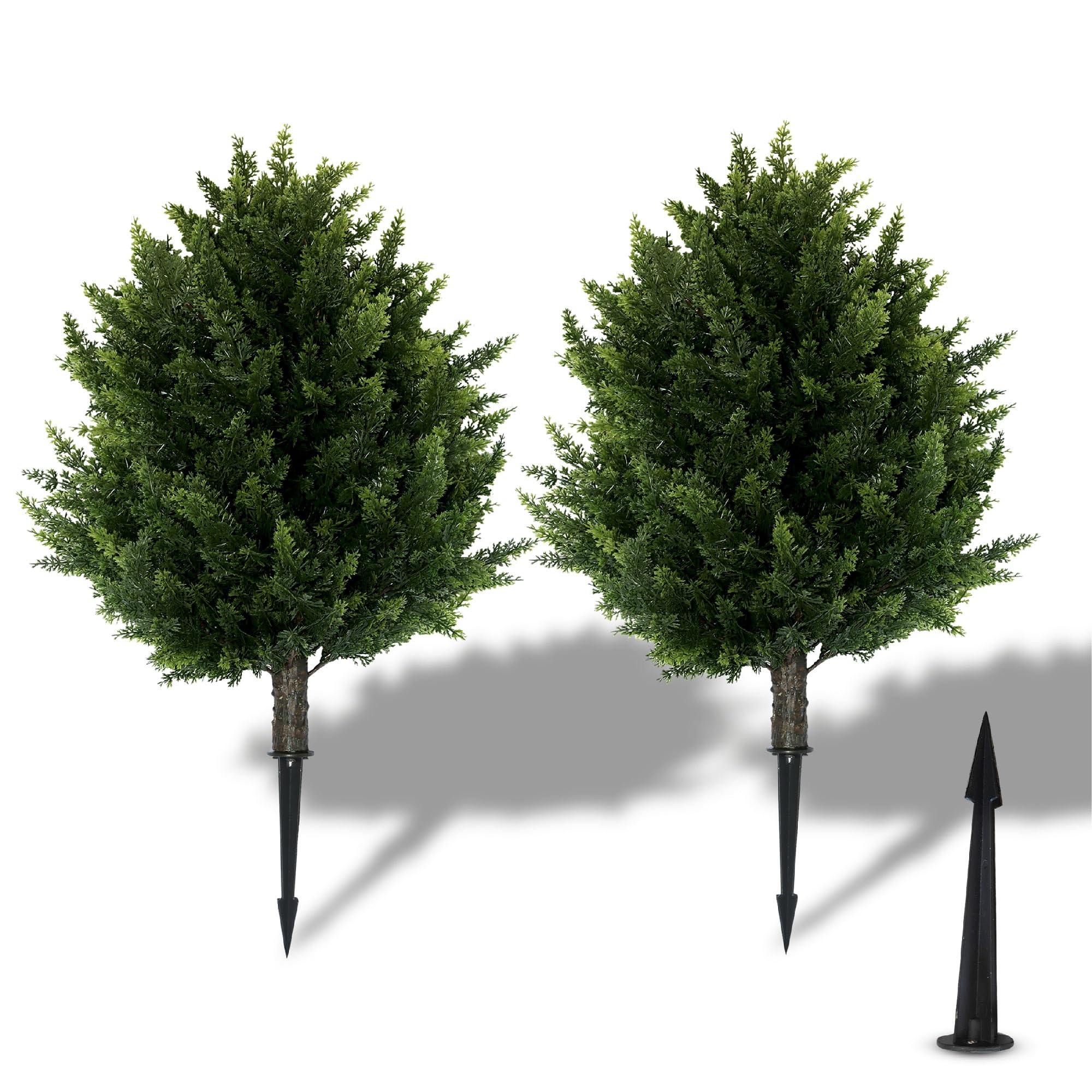 IVYYUUOH 16.5inch Height Artificial Cypress Topiary - Breathe Life & Lushness into Any Space - Lifelike - UV-Resistant Great for