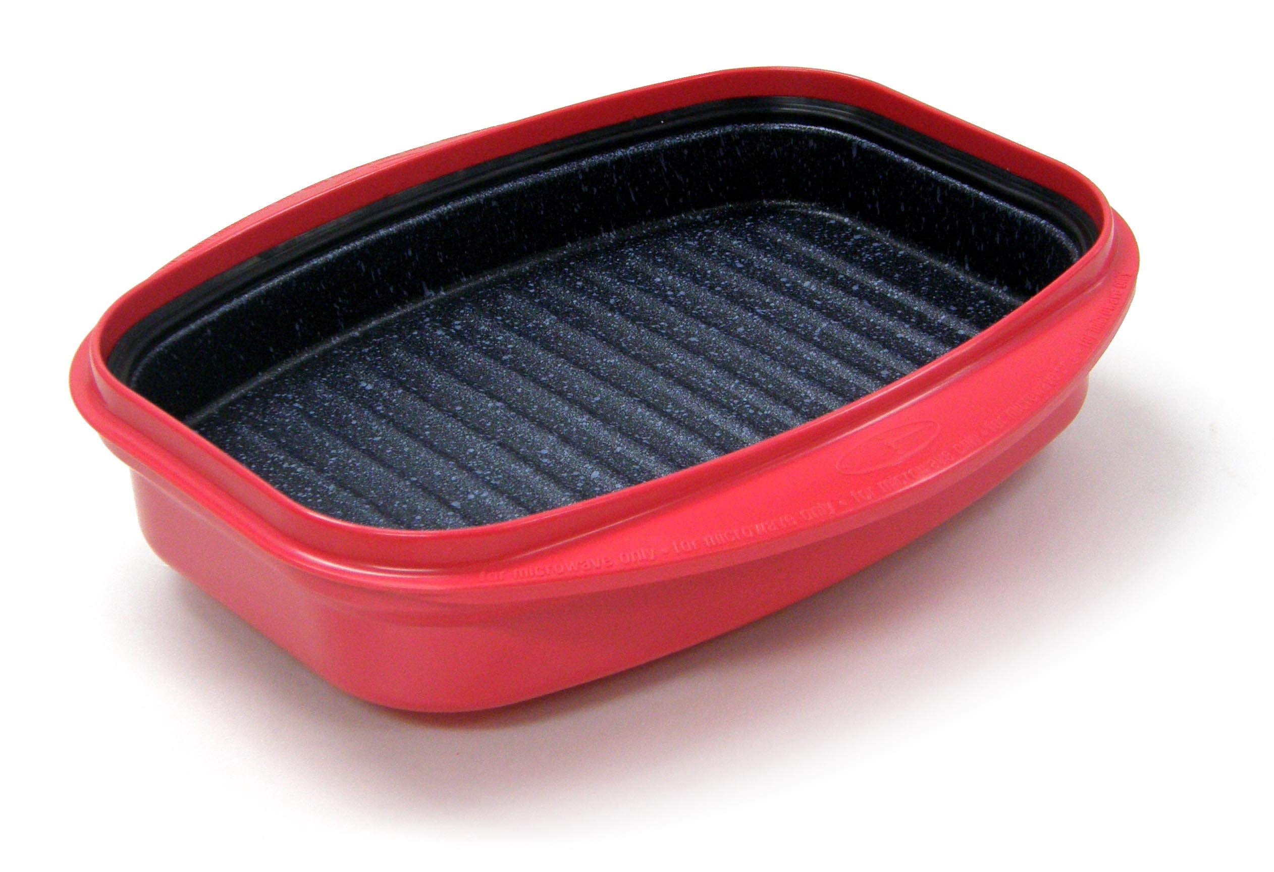 Microhearth Grill Pan For Microwave Cooking, Red