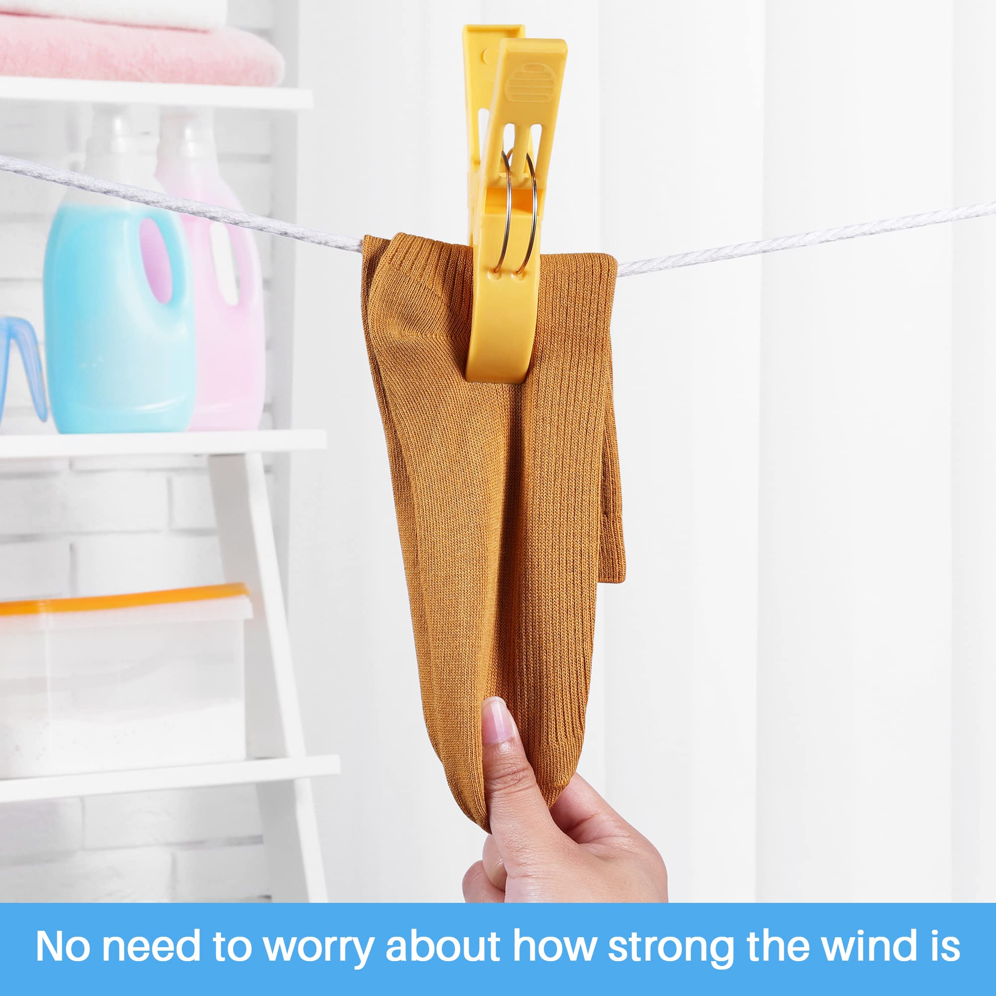 Jabinco Beach Towel Clips Chair Clips Towel Holder,Plastic Clothes Pegs Hanging Clip Clamps, Yellow,Blue,Green,Red (Pack Of 8)