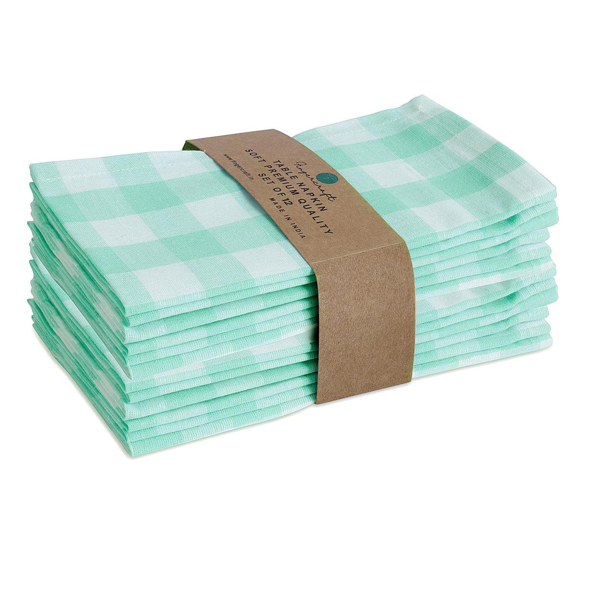 Fingercraft Dinner Cloth Napkins, Everyday Use, Premium Quality,Cotton Buffalo Plaid, Set Of 12, 20X20 Inch, Oversized Napkins C