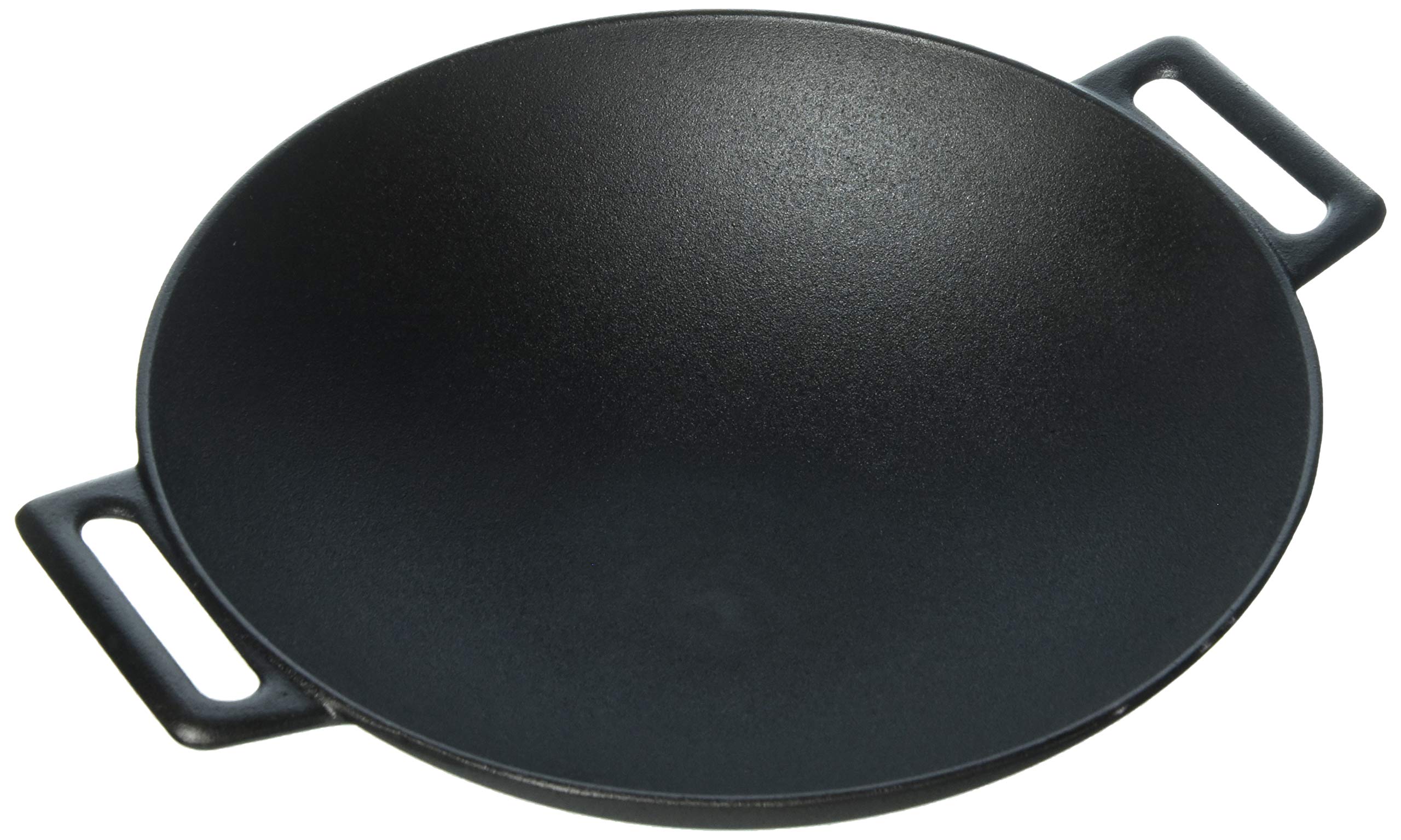 Jim Beam 12 Pre Seasoned Heavy Duty Construction Cast Iron Grilling Wok, Griddle and Stir Fry Pan