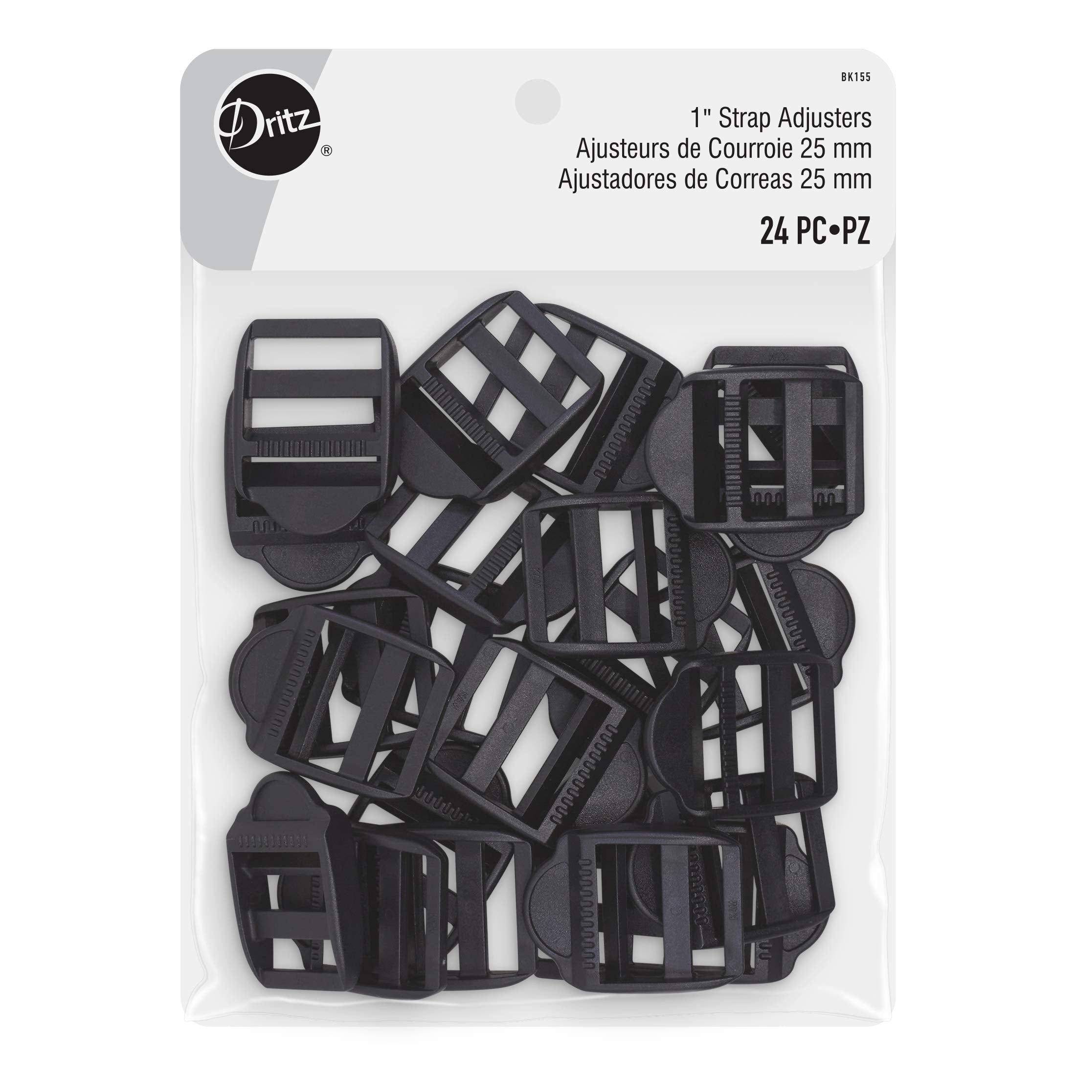 Dritz Blk155 Strap Adjusters 1In Plastic Black Bag & Tote Accessories