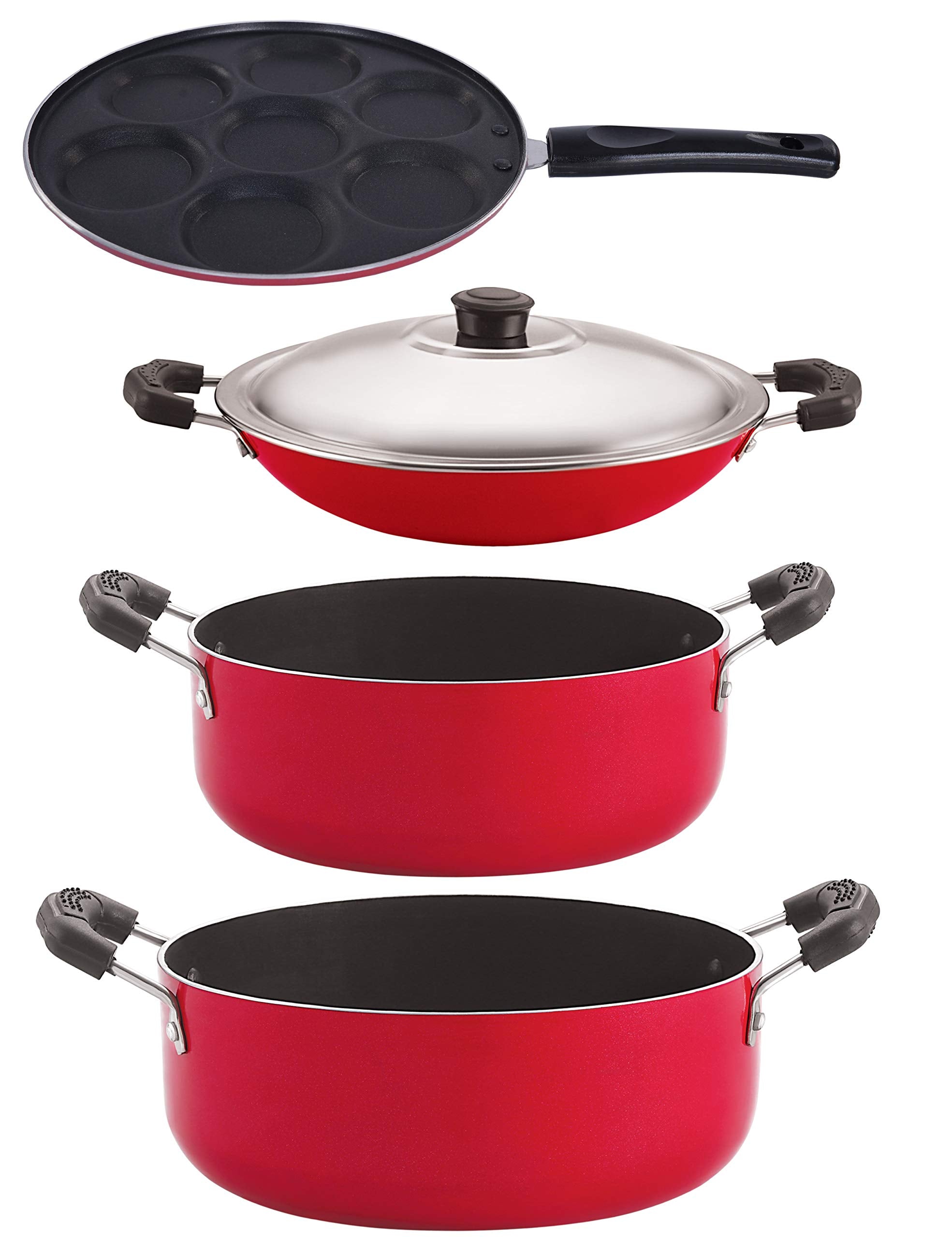 Nirlon Cookware NonStick Combo Cooking Set (Ac_Up7_Cs22_Cs24)