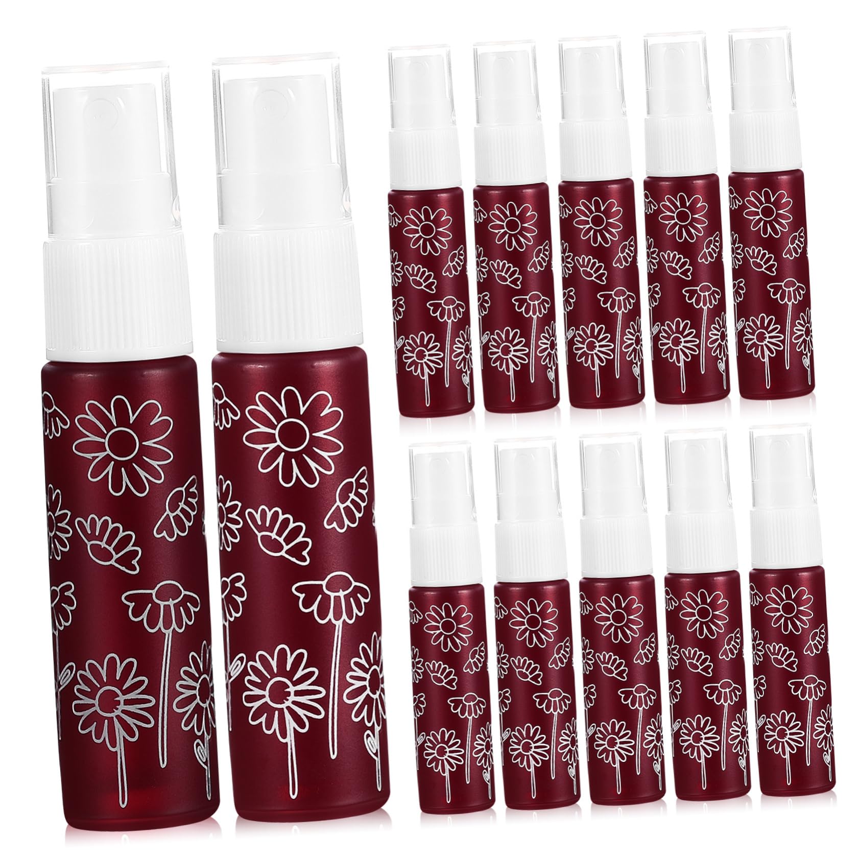 OSOLADY 12Pack Refillable Perfume Spray Bottles Mini Glass Atomizers for Travel Empty Perfume Sprayers Flower Print for Essenti