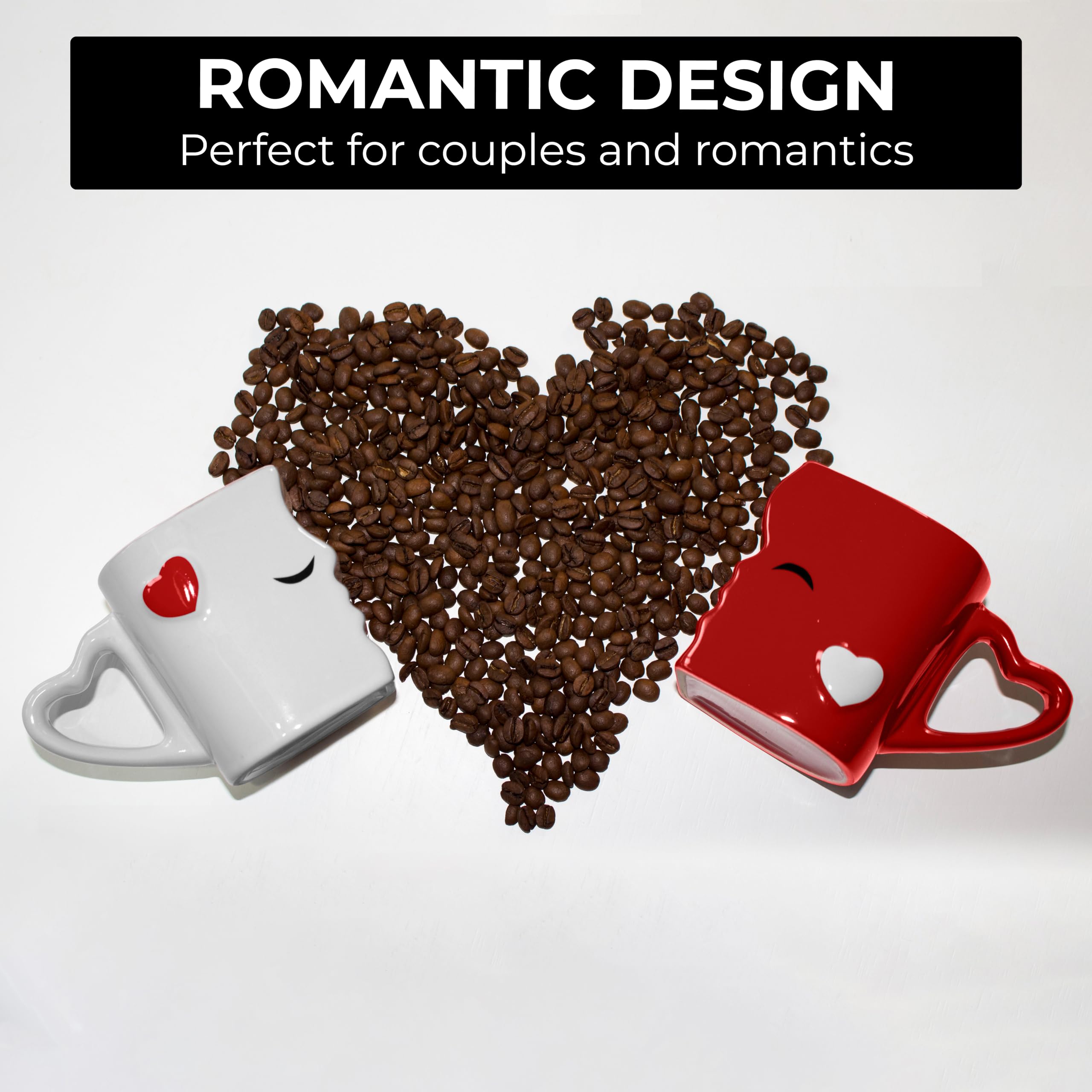MIAMIO - coffee MugsKissing Mugs Bridal Pair gift Set for WeddingsBirthdayAnniversary with gift Box (Red)