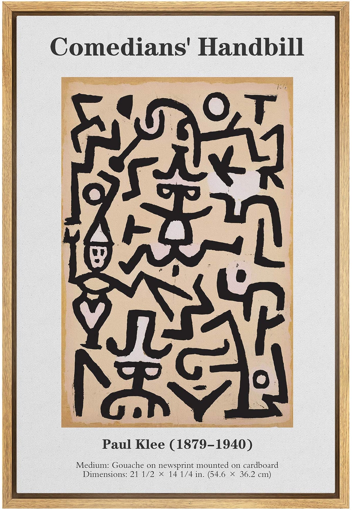 Idea4Wall Framed Canvas Print Wall Art Comedians' Handbill Master Artist Paul Klee Nature Wilderness Oil Painting Impressionism