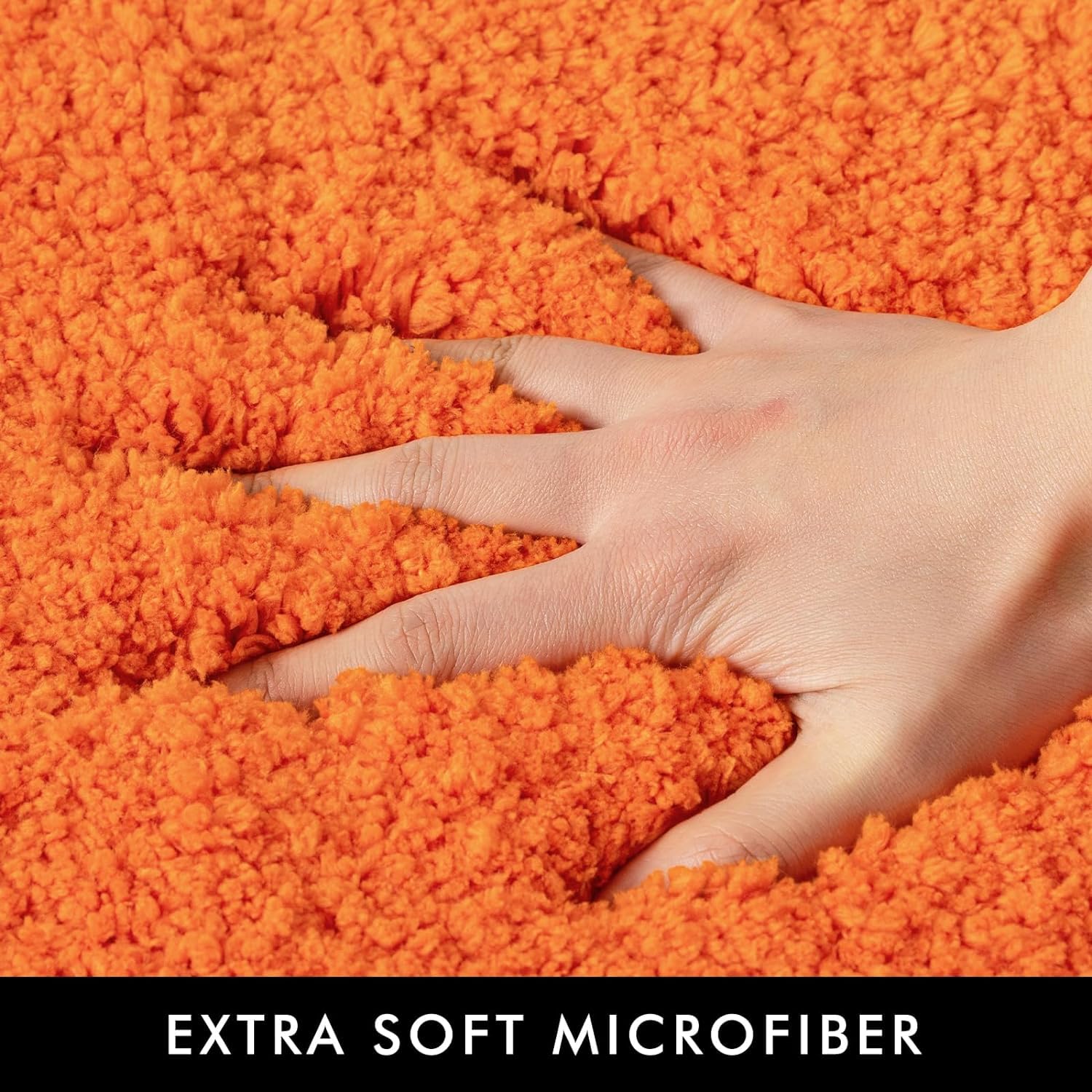 Miulee Fall Orange Extra Thick Non Slip Bathroom Rug Shaggy Soft Bath Mat Plush Microfiber Absorbent Water For Shower Tub Machin
