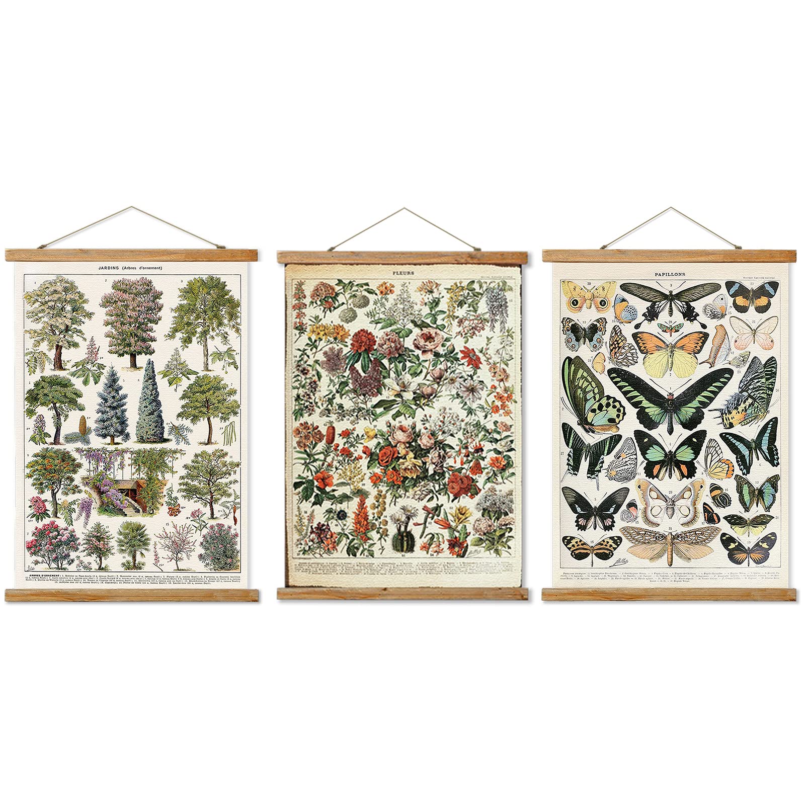 3 Mixed Pack Vintage Poster, Rustic Room Aesthetic, Retro Wall Art Prints Without Fading, Printed On Linen With Wood Frames, Rea