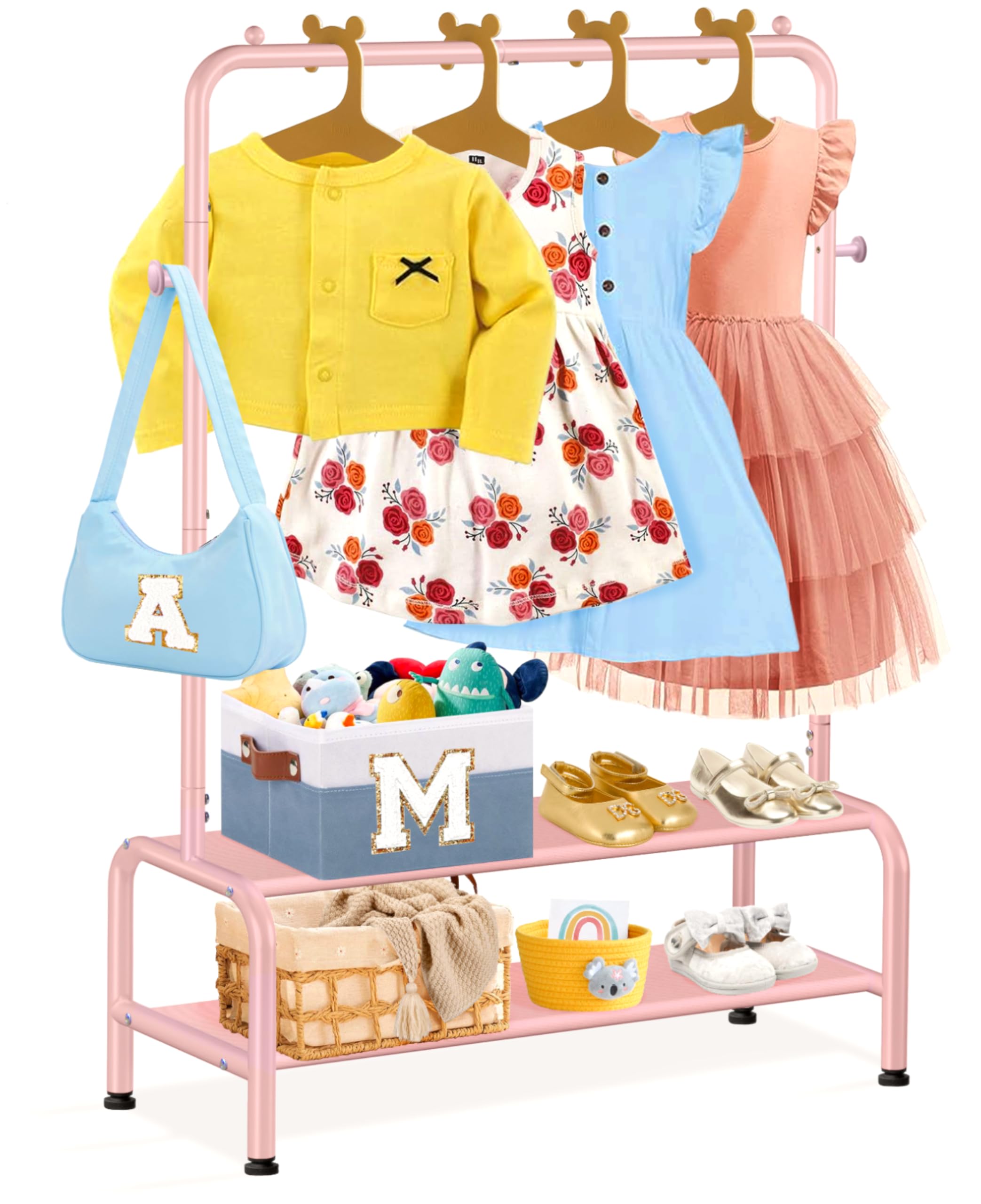 Mirolam Kids Clothing Rack - Kids Dress Up Clothes Storage Racks - Dress Up Rack For Little Girls - Small Kids Costume Wardrobe