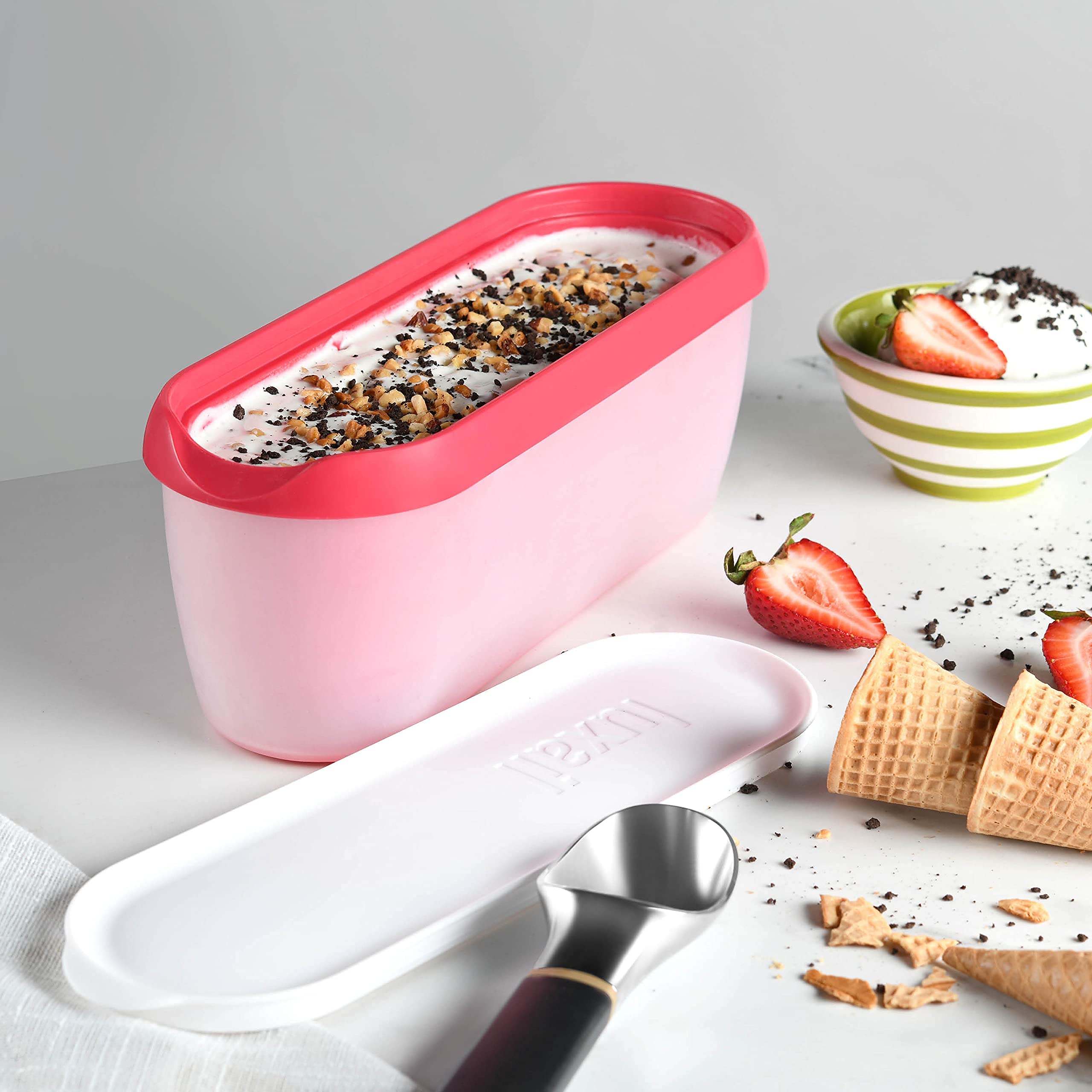 Ice Cream Containers For Homemade Ice Cream, Reusable Storage Freezer Ice Cream Container With Lids,2 Pack, Bpa Free, Dishwasher