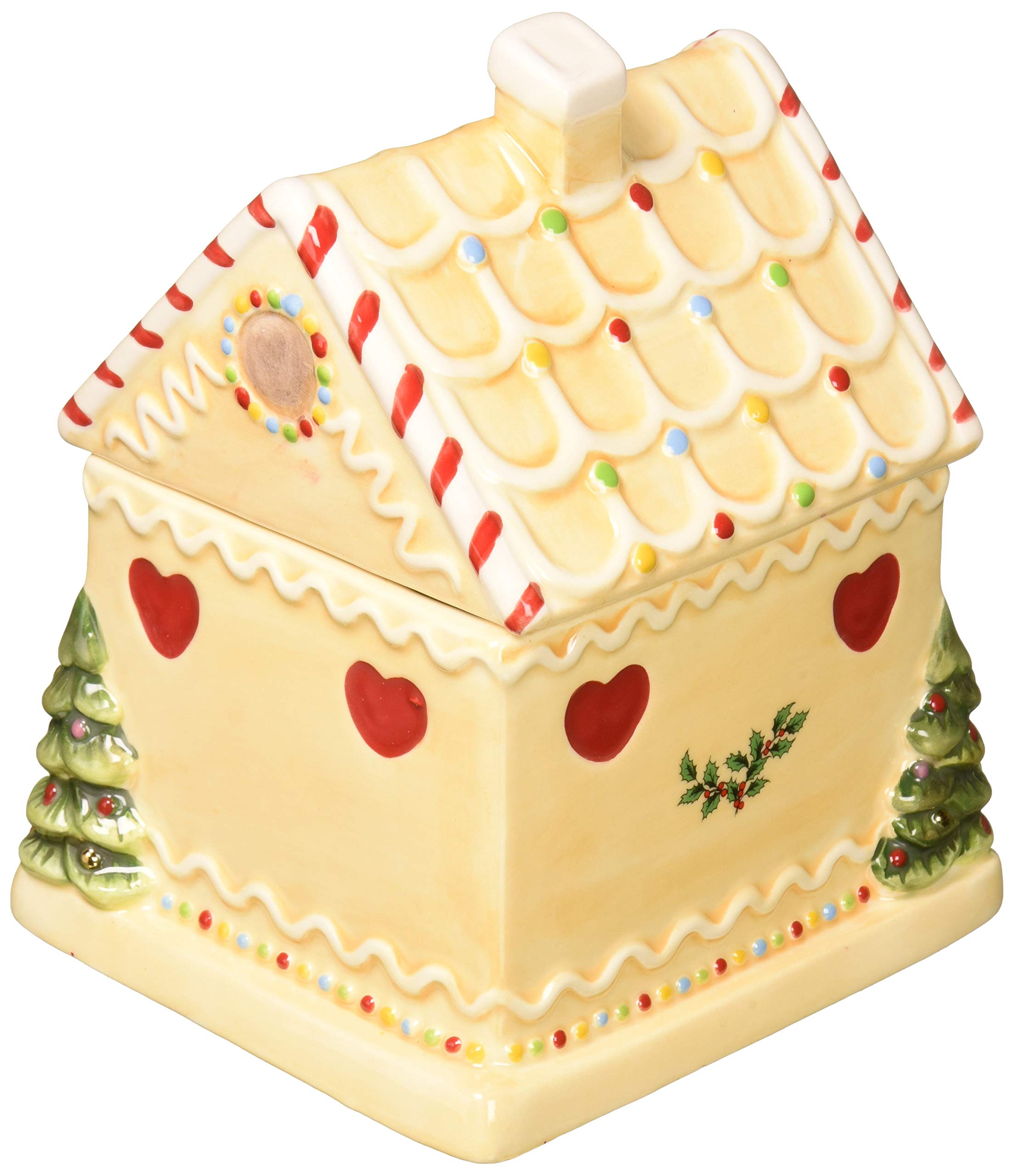 Spode Christmas Tree Gingerbread House Candy Jar | 7 Inch Christmas Cookie Jars Made Of Fine Earthenware | Candy Jars For Kitche