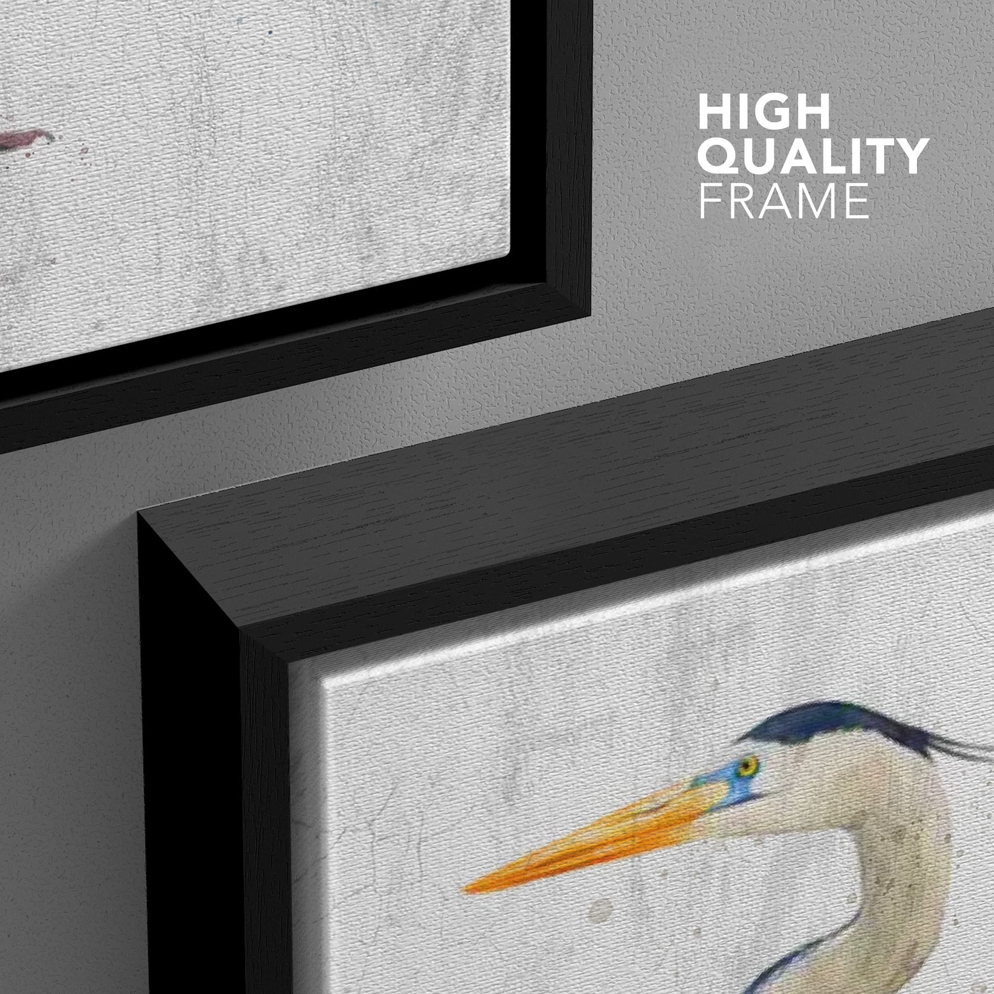 Wall26 Framed Canvas Print Wall Art Vibrant Pastel Watercolor Crane Bird Nature Wilderness Illustrations Modern Art Decorative R