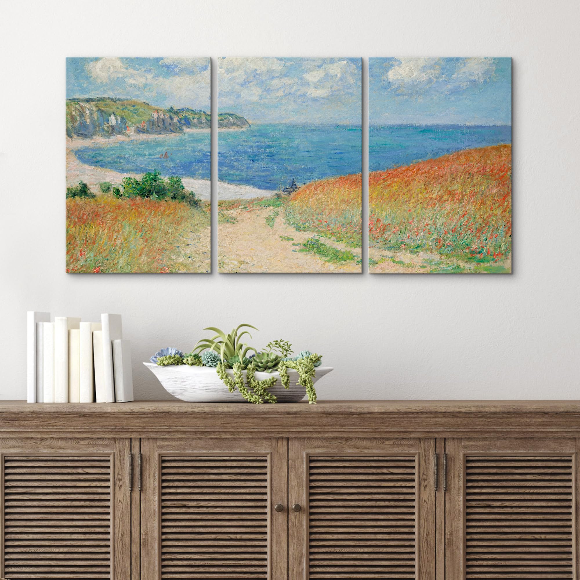 Wall26 Canvas Print Wall Art Set Path Through The Corn At Pourville By Claude Monet Cultural Historic Oil Painting Fine Art Repr