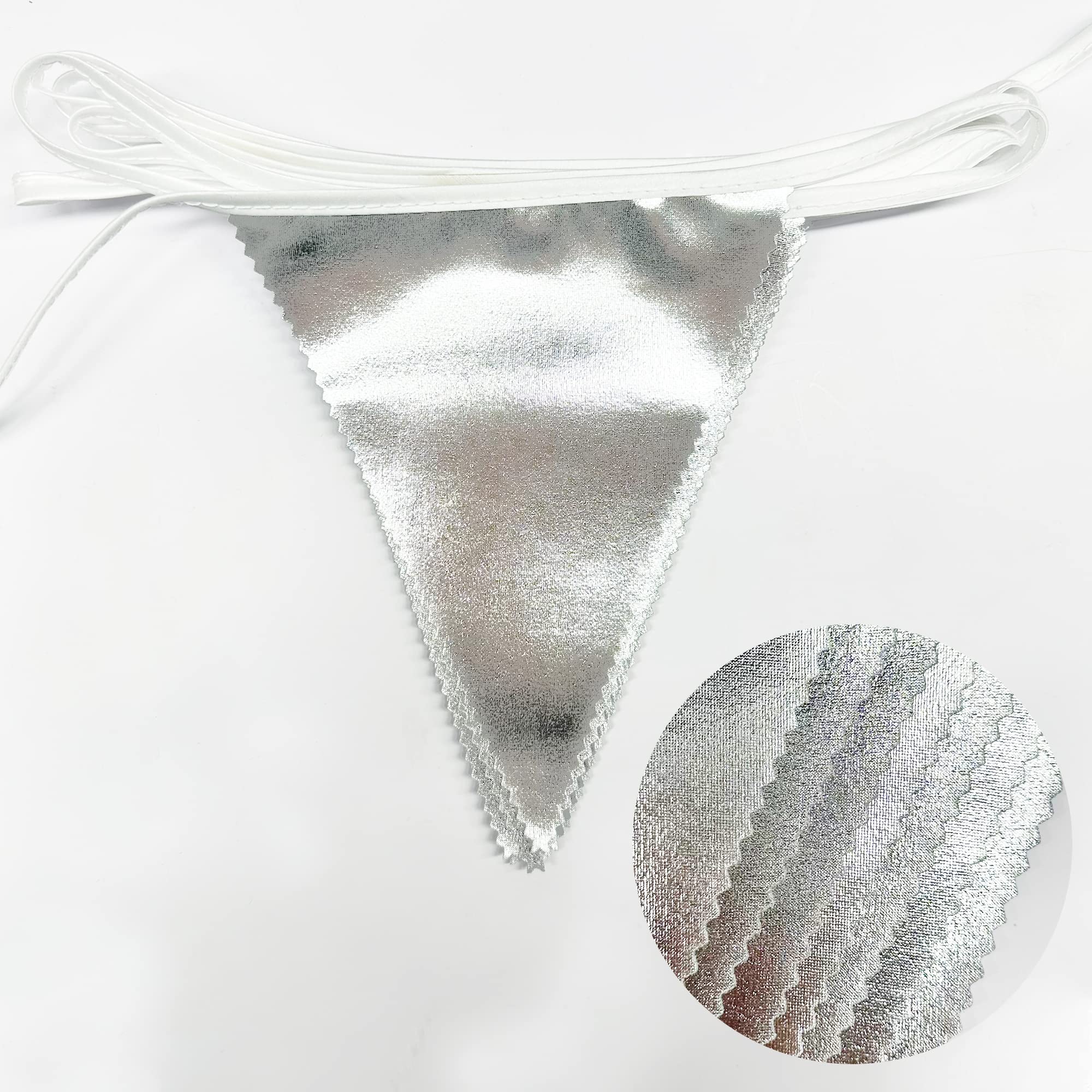 Silver Party Decorations Metallic Fabric Triangle Pennant Banner Silver Flag Bunting Garland For Graduation Birthday Wedding Bri