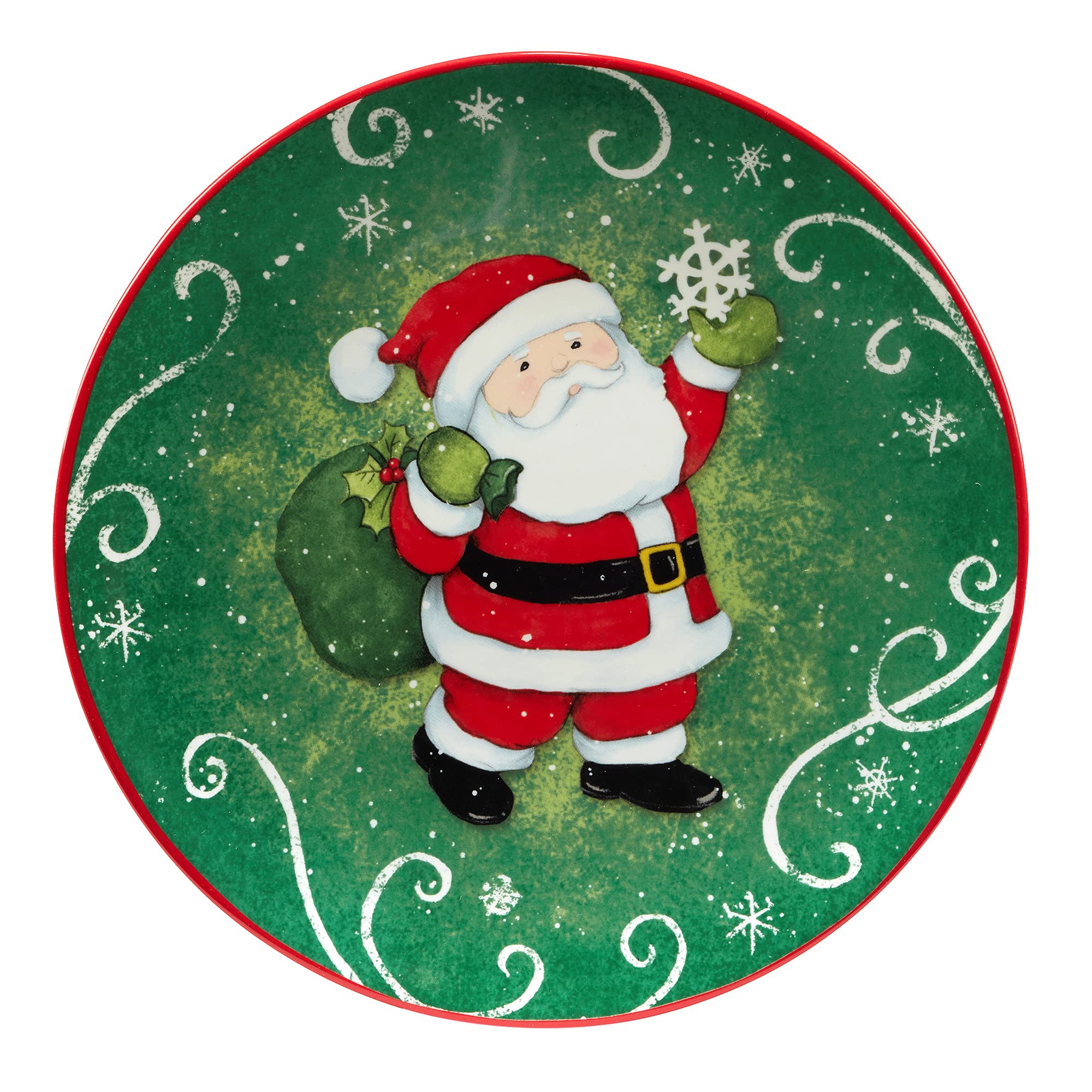 Certified International Holiday Magic Santa 9'' Dessert/Salad Plates, Set Of 4