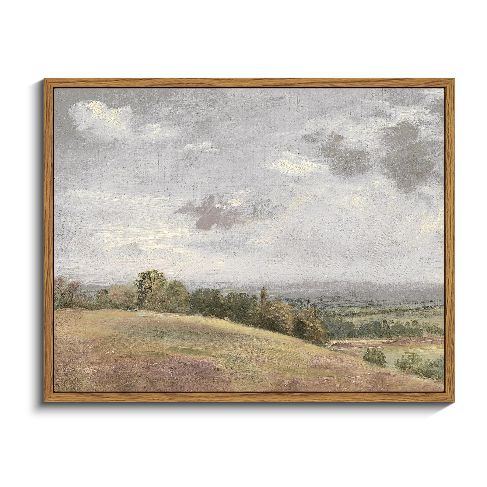 Insimsea Framed Canvas Wall Art Vintage Decor, Landscape Wall Art, Farmhouse Wall Art For Living Room, Rolling Hills Wall Painti