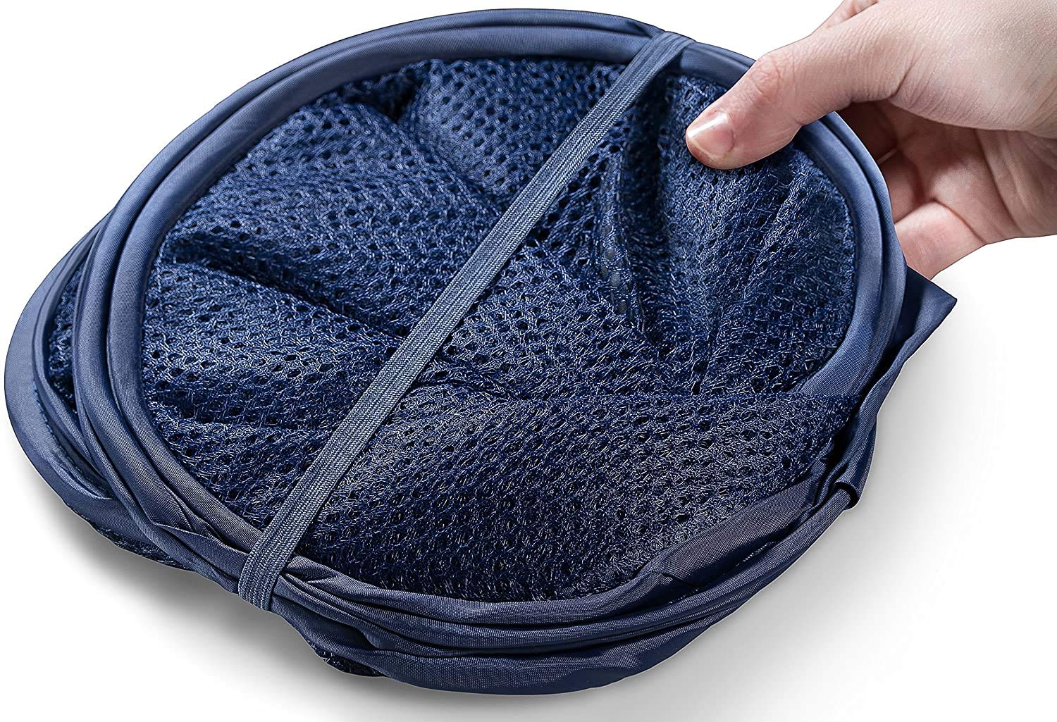 Bud Mesh Pop Up Laundry Hamper, Foldable Clothes Hamper For Kids Room, College Dorm Or Travel, Collapsible Basket For Storage, B