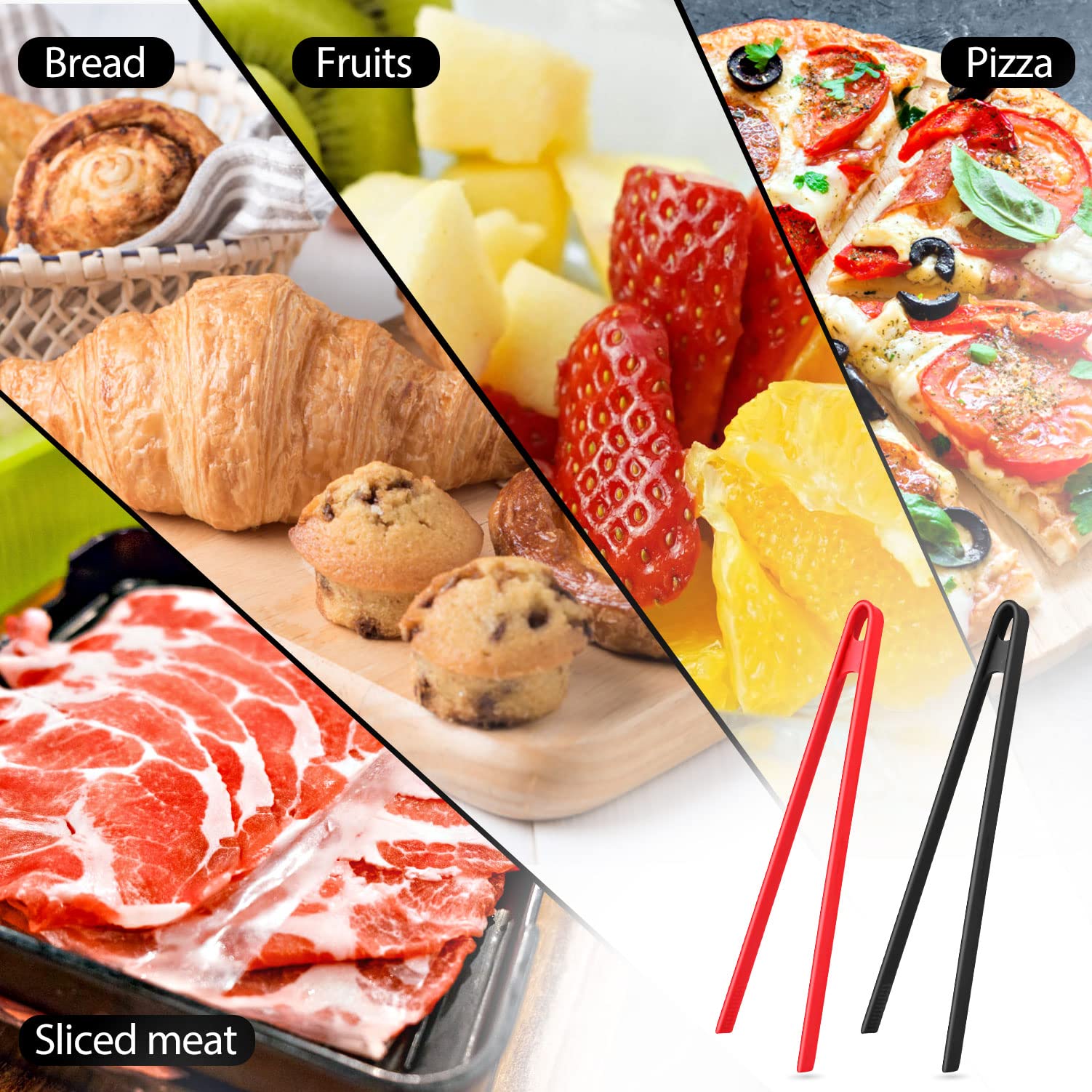 2 Pieces Silicone Trivet Tongs 11.8 Inch For Cooking Silicone Tongs Non-Stick Silicone Food Tongs Kitchen Utensils Heat Resistan