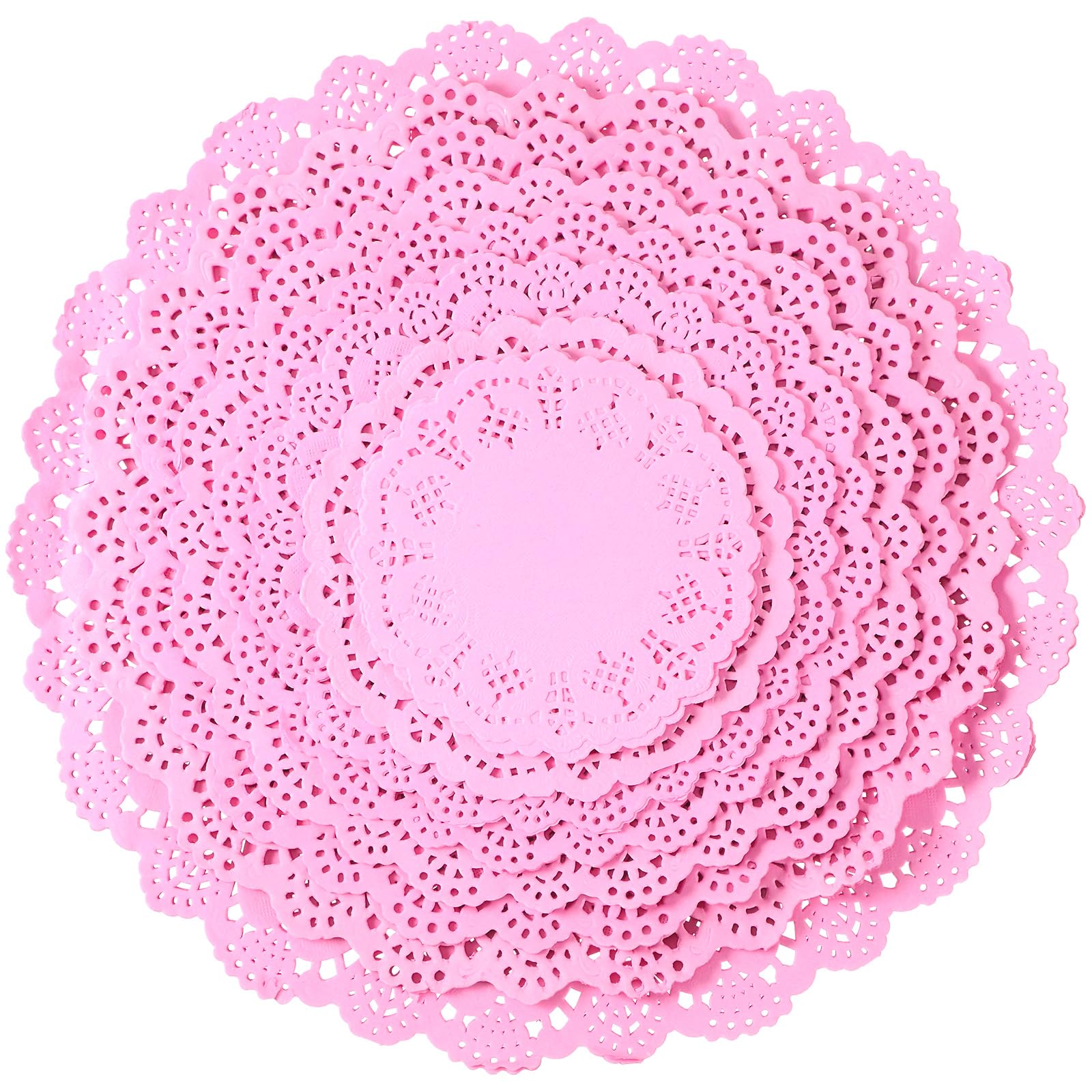 Boao Lace Doilies Paper 160 Pieces Round Decorative Paper Placemats Lace Table Doilies For Cake Wedding Tableware Decoration, 8