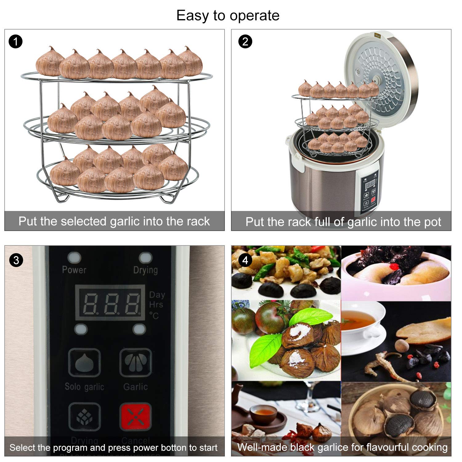 Homend 5L Black Garlic Fermenter Full Automatic Intelligent Control Garlics Maker Multiple Clove Garlic Diy Cooker