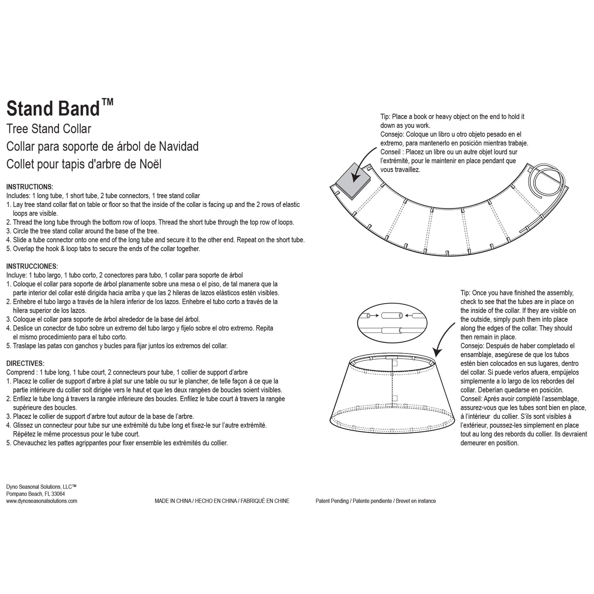 New Traditions Christmas Tree Collar - Red & Green Drum Design - 26 Diameter Fabric Stand Band for Artificial & Natural Trees -