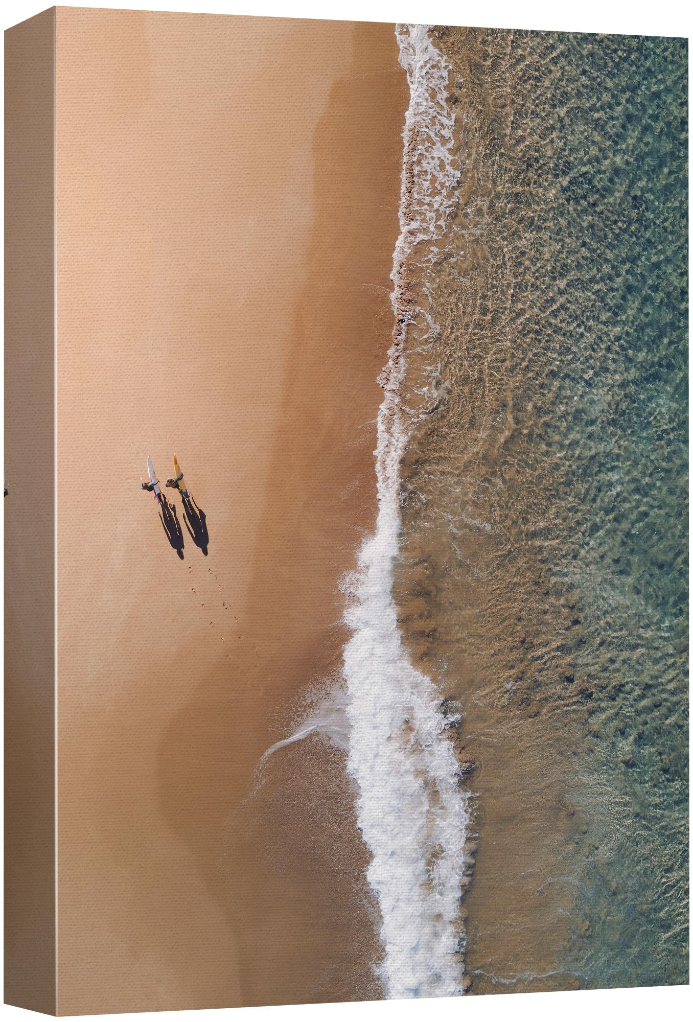 Signford Canvas Print Wall Art Aerial View Of Surfers On Beach Coastal Landscape Photography Realism Decorative Scenic Multicolo