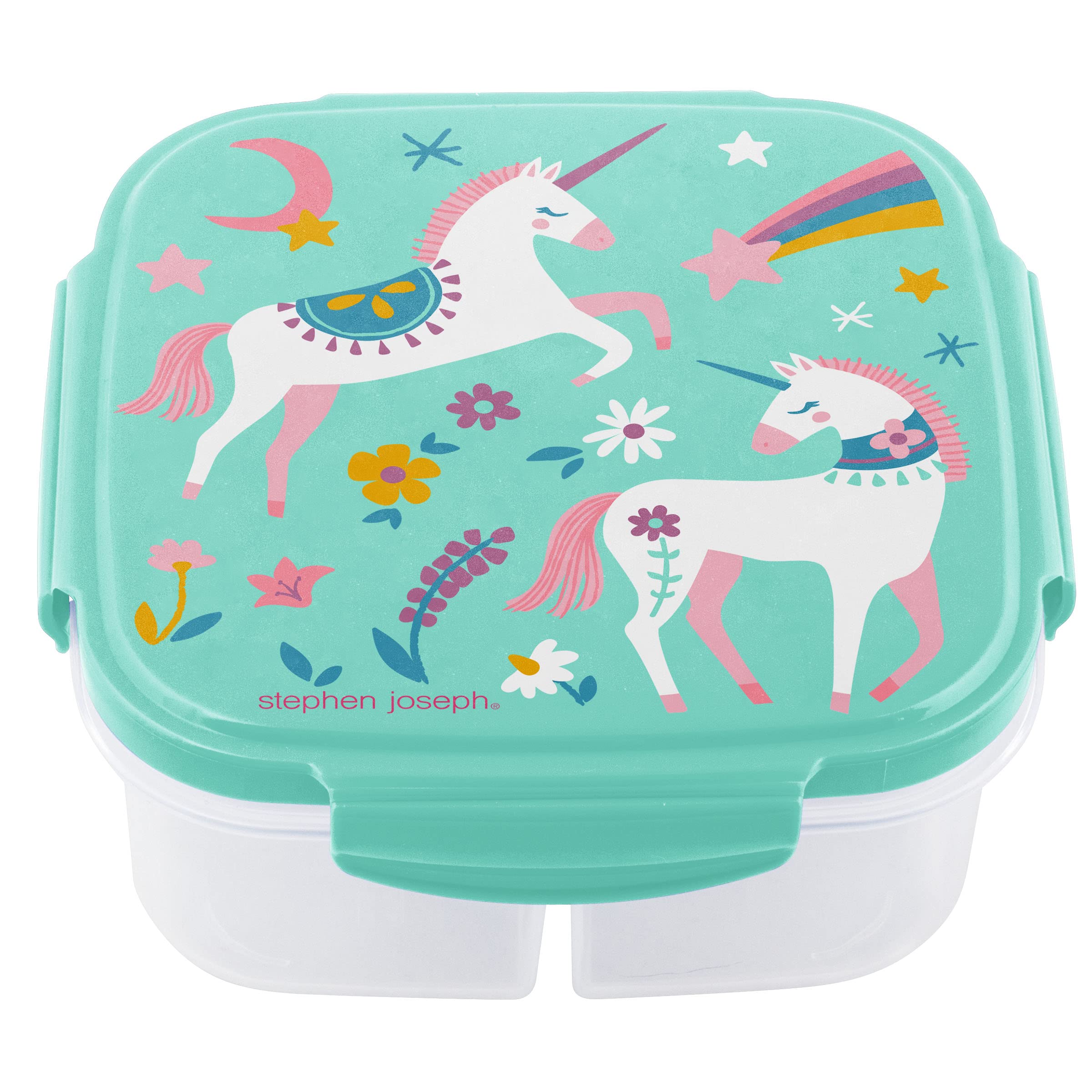 Stephen Joseph, Kids Snack Box with Ice Pack, Leak Resistant Bento Lunch Container for School, 3 Compartment Food Storage for Bo