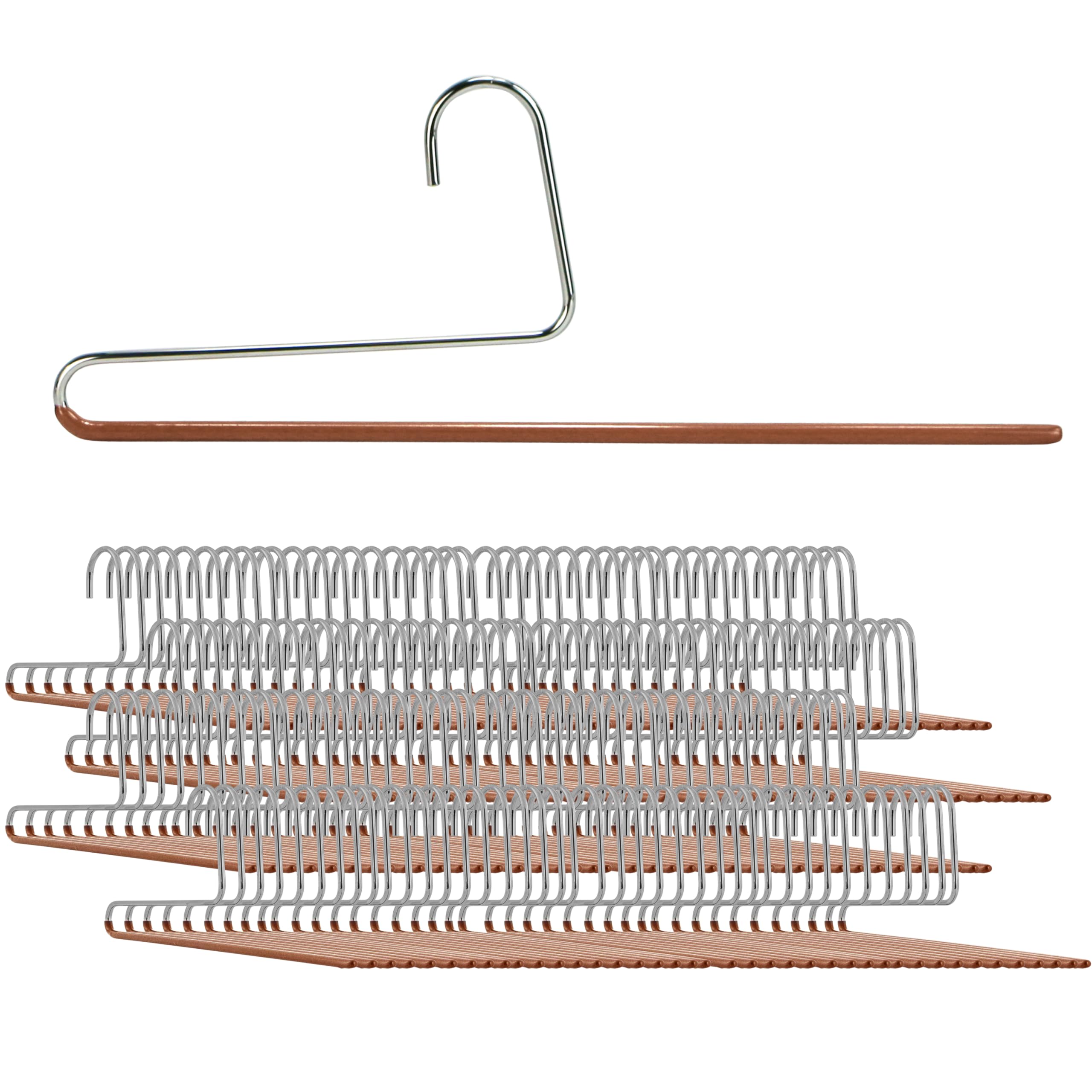 Mawa by Reston Lloyd Non-Slip Space Saving Clothes Hanger with Single Rod for Panks, Style KH35U, Set of 160