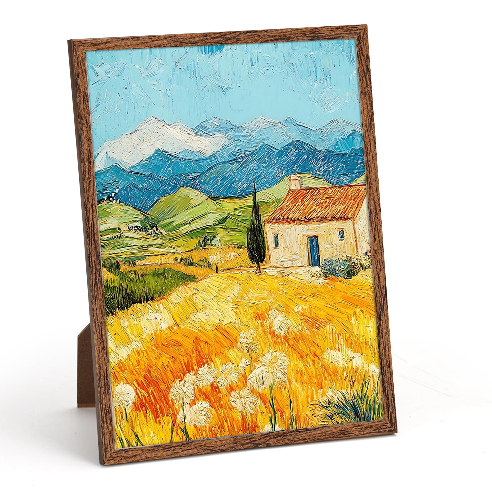 Giftgarden 11x14 Picture Frame Walnut Brown, 11 by 14 Thin Photo Frame for Wall Tabletop Display, Single