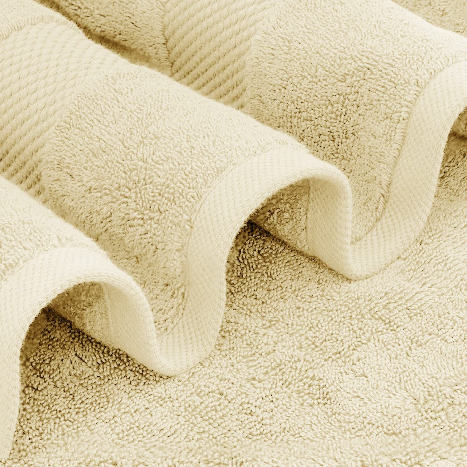 White Classic Luxury Bath Towels Large - Cotton Hotel spa Bathroom Towel 30x56  4 Pack  Beige