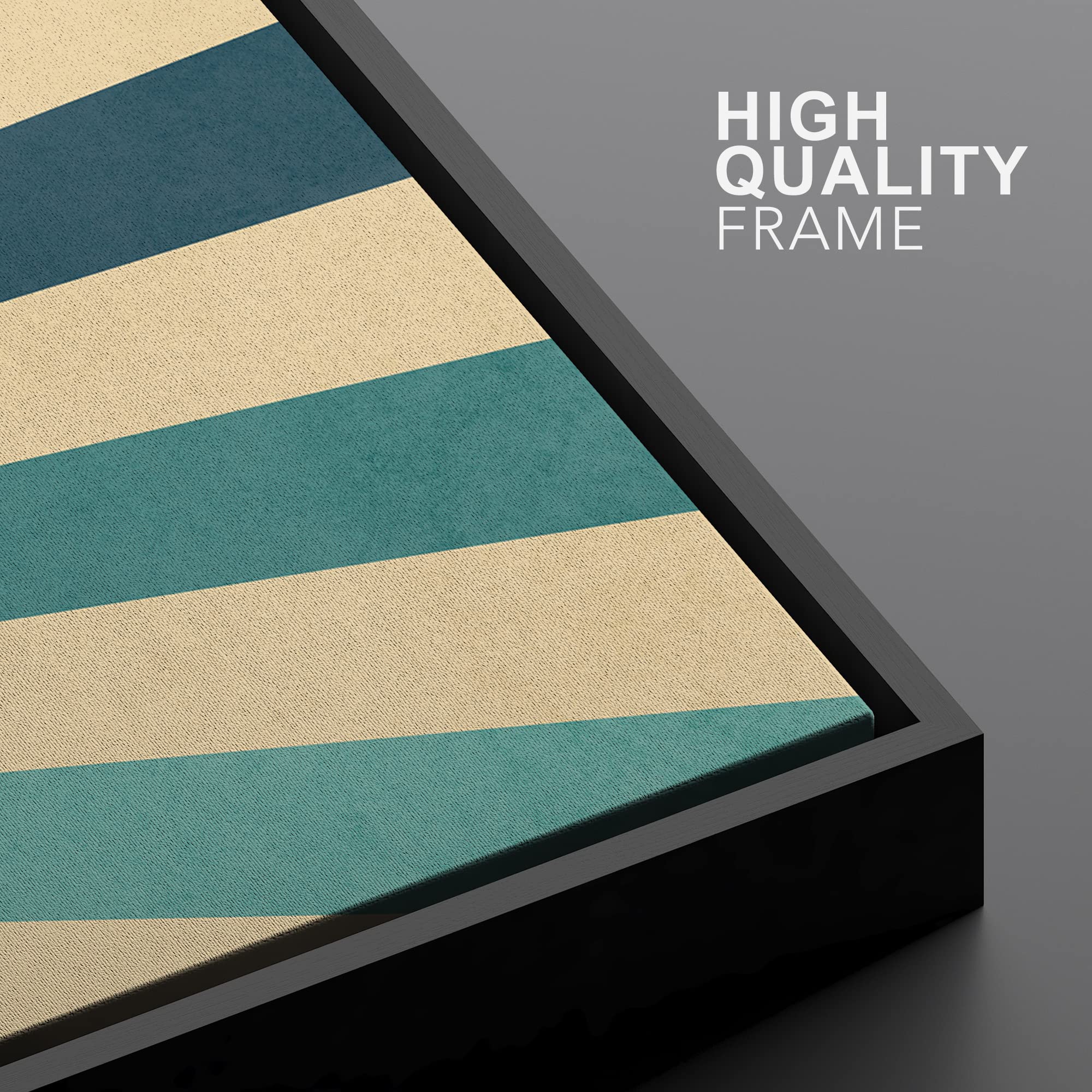 Ashbrook Framed Canvas Print Wall Art Sun With Blue, Red And Yellow Sunlight Rays Nature Wilderness Illustrations Modern Rustic