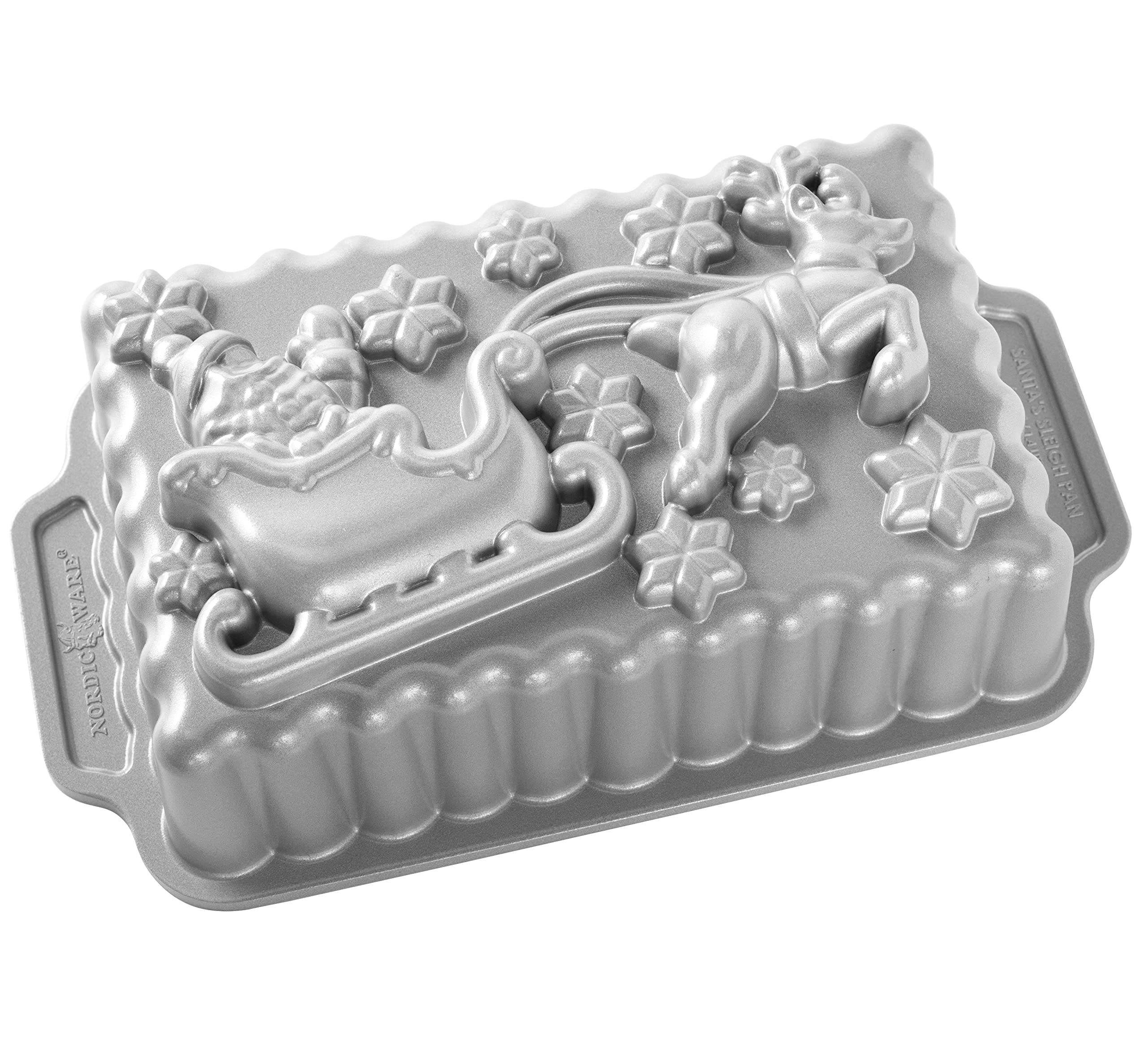 Nordic Ware NW 90848 Santas Sleigh Loaf Pan Baking Tin Aluminium Grey