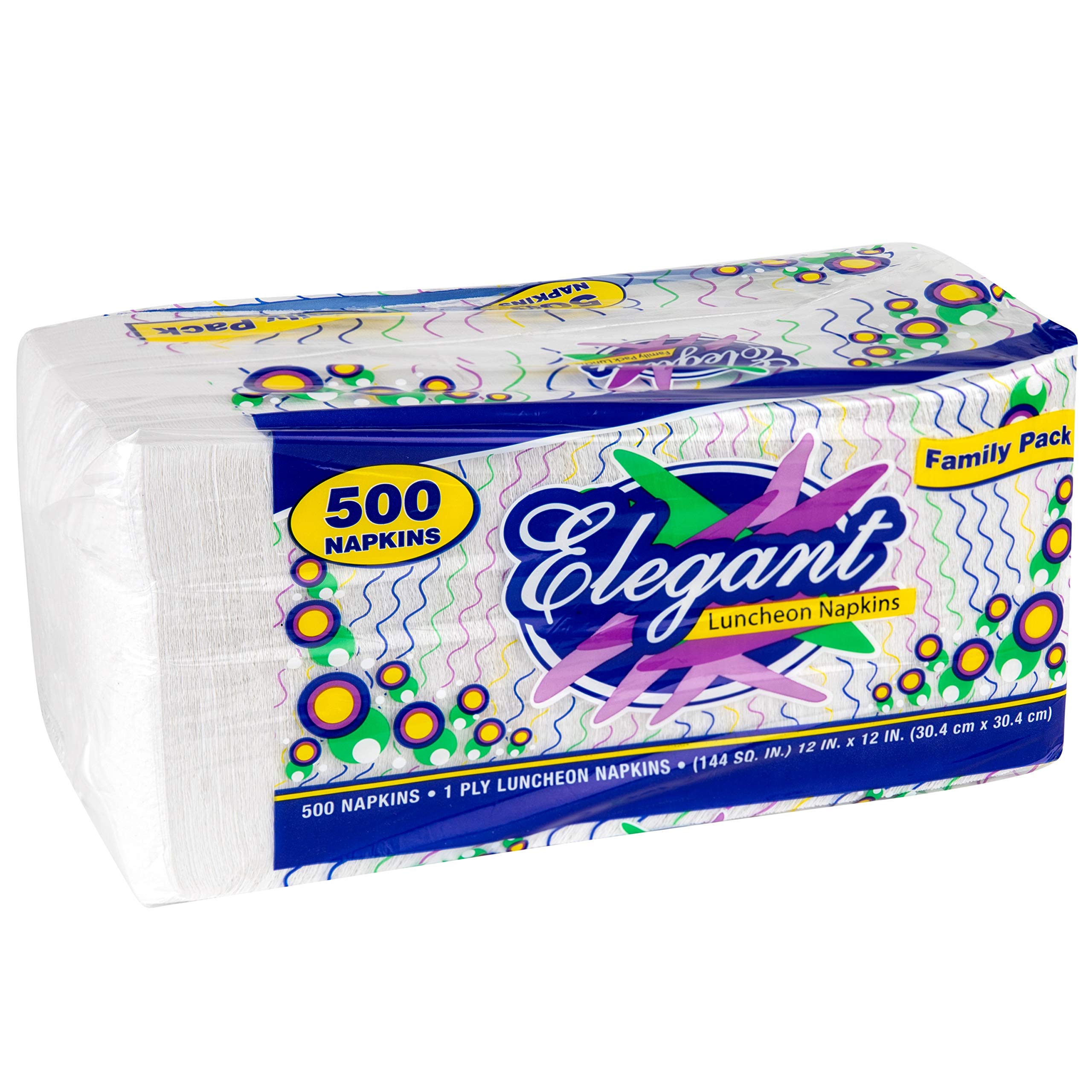 Stock Your Home 12 Inch Disposable Napkins - 1 Ply White Dinner Napkins - Paper Napkins For Dinner, Parties, Crafts, & Daily Use