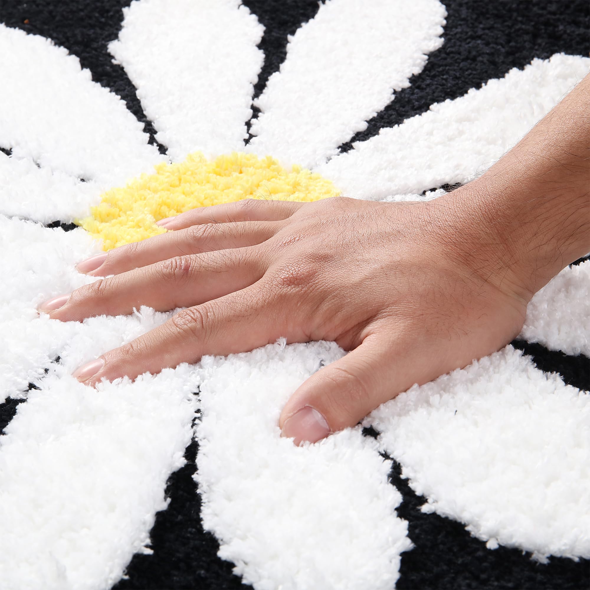Cute Bath Mat,Pink Flower Rug,Water Absorption Non Slip Mat,Soft Machine Wash Rug Mat For Bedroom Kitchen Bathroom Toilet Floors